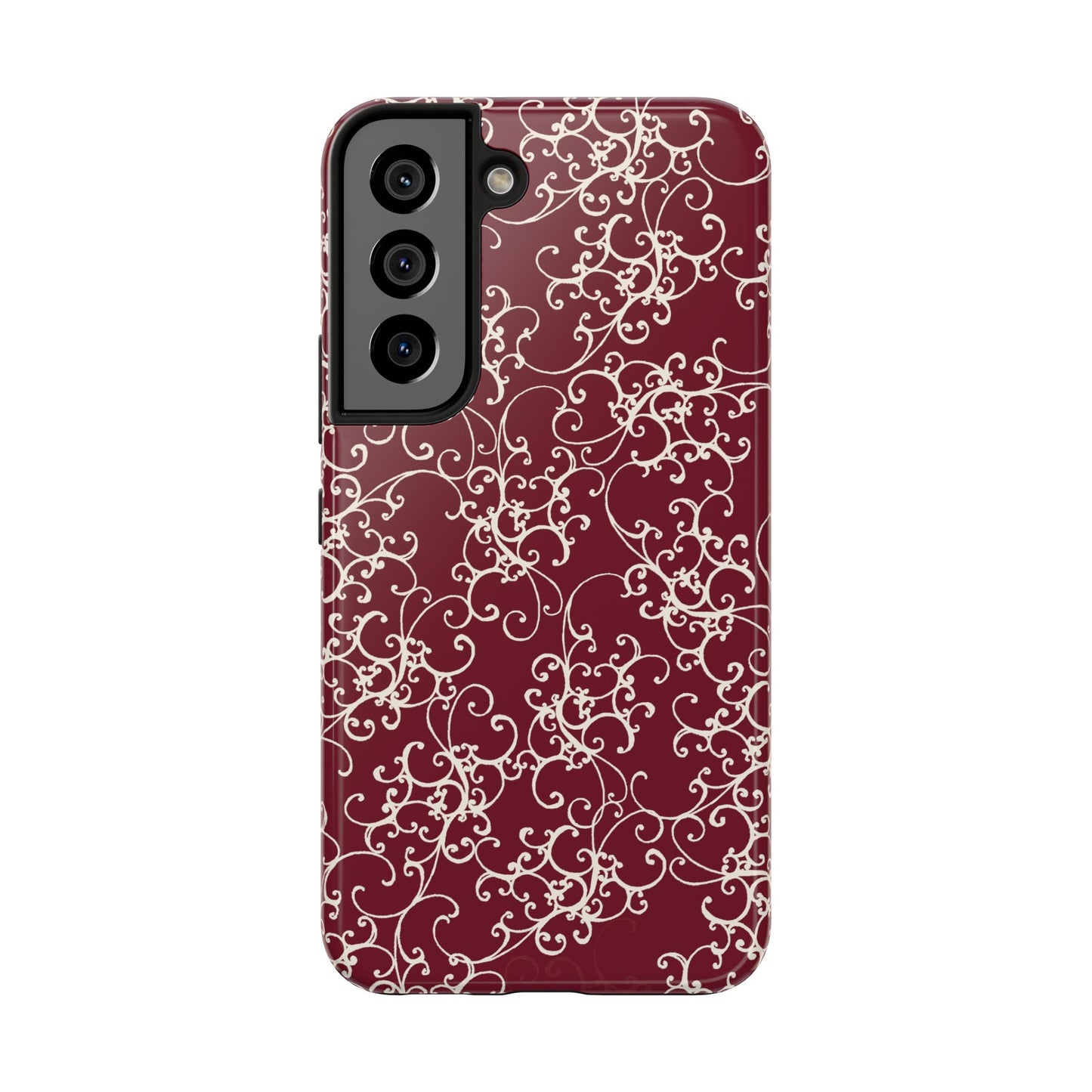 Elegant Scroll Red / Ivory Phone Case