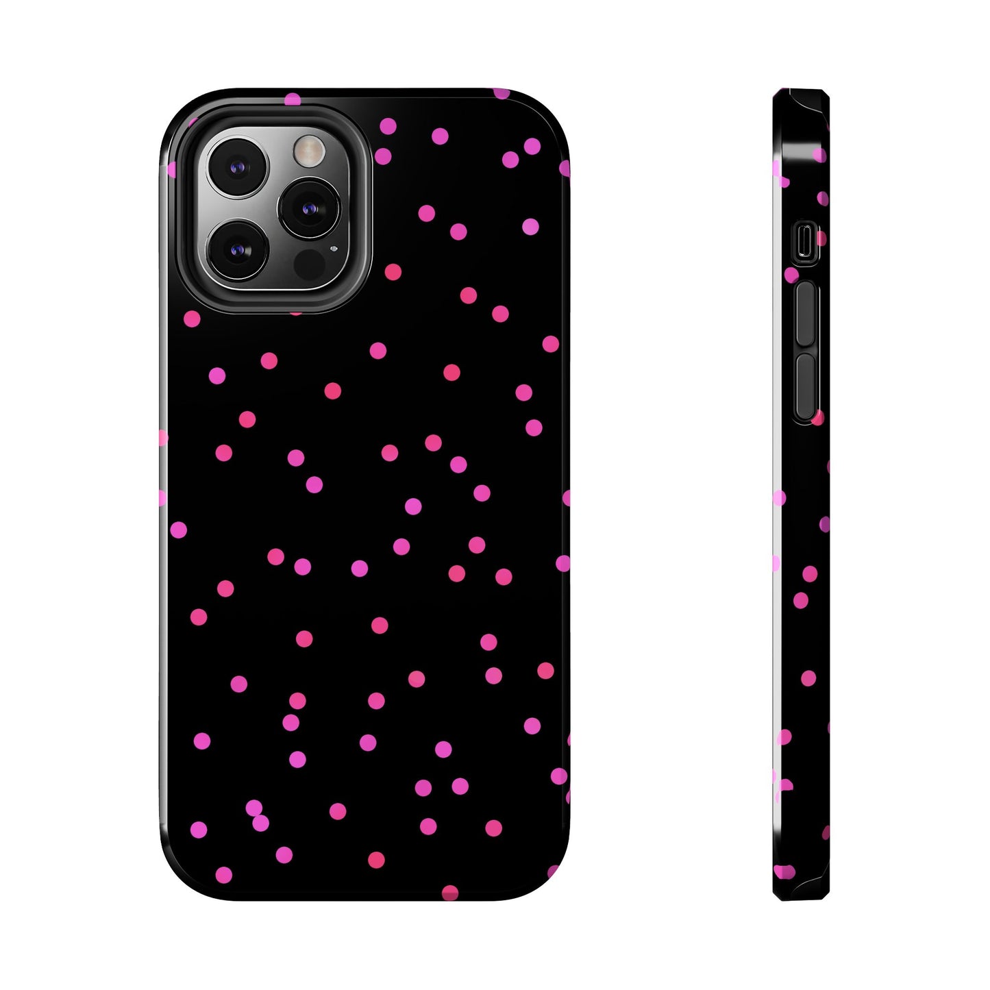Space Dots Black / Cerise Phone Case