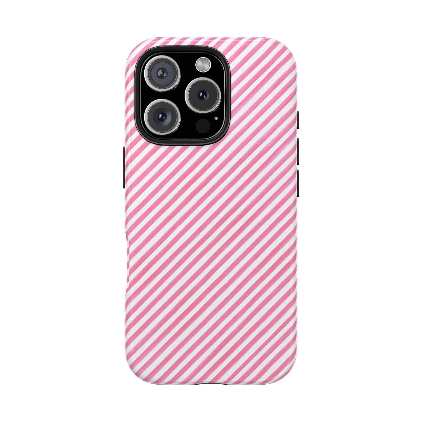 Bias Stripe Pink / White Phone Case