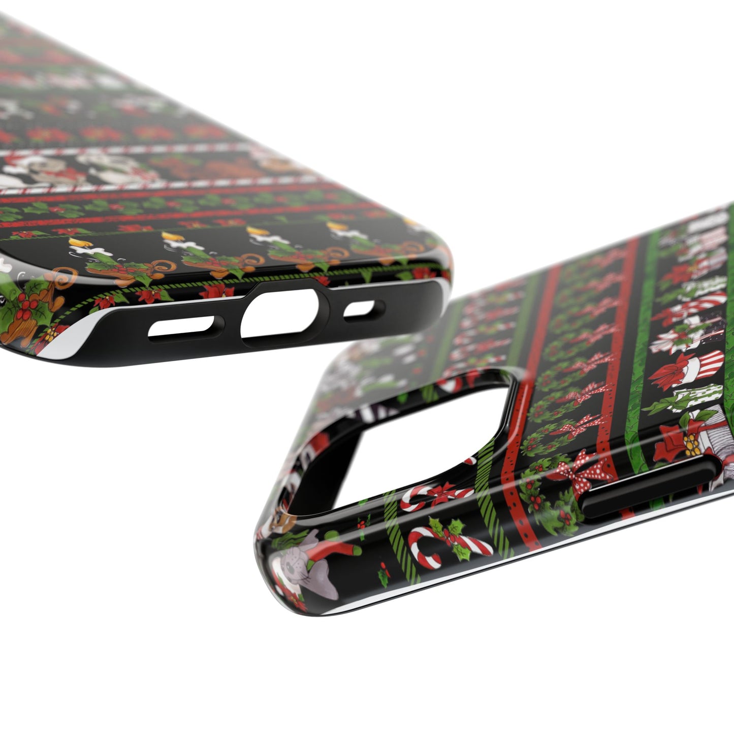Holiday Borders Black Phone Case