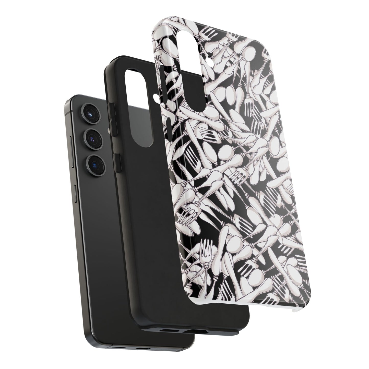 Silverware Wars Black Phone Case