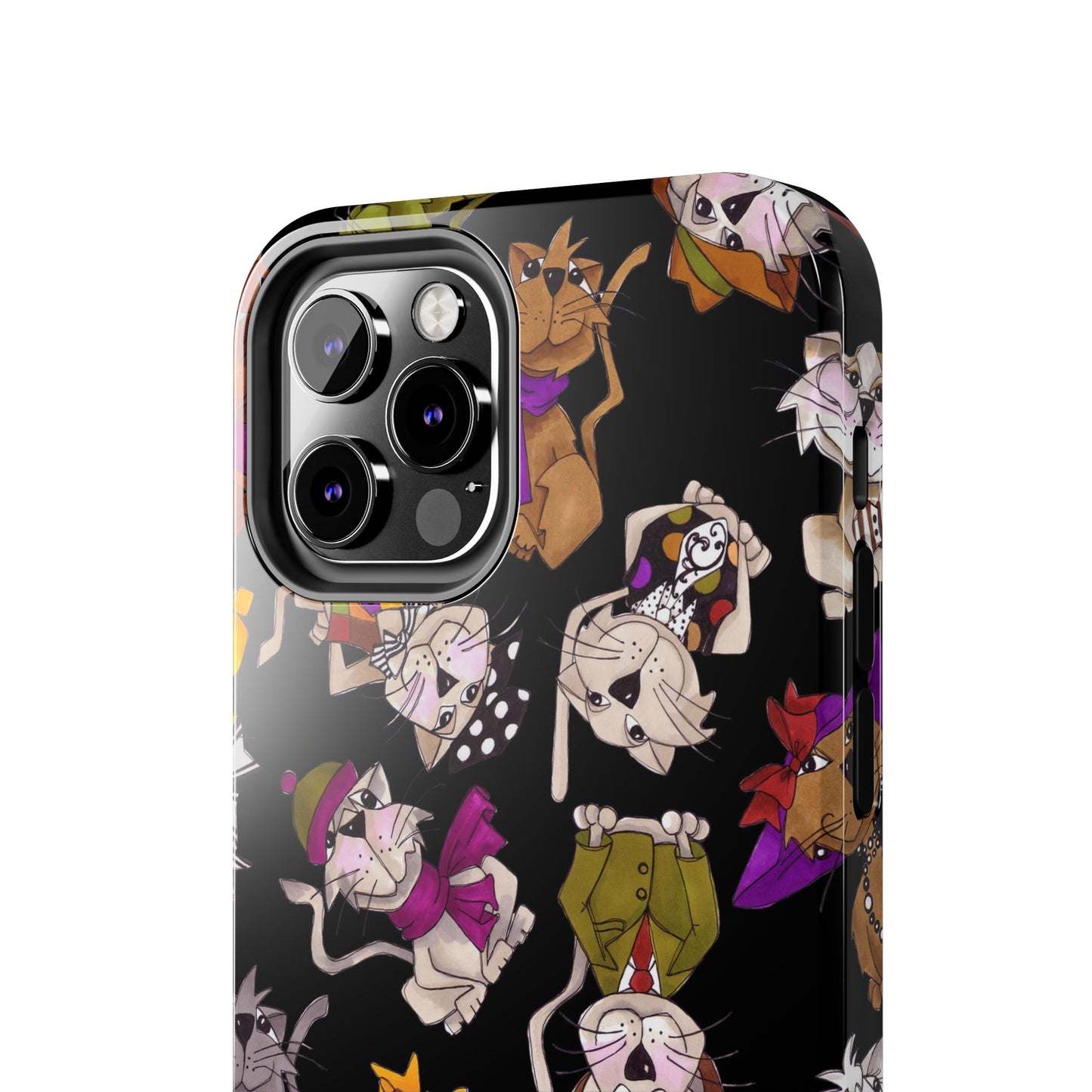 Spice Cats Tossed Black Phone Case