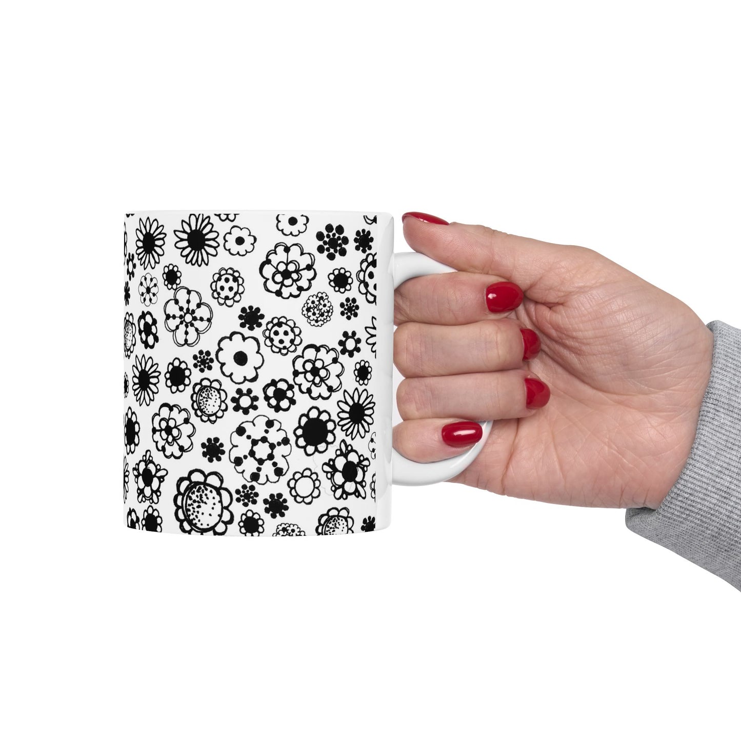 Posie Dots White / Black Cup