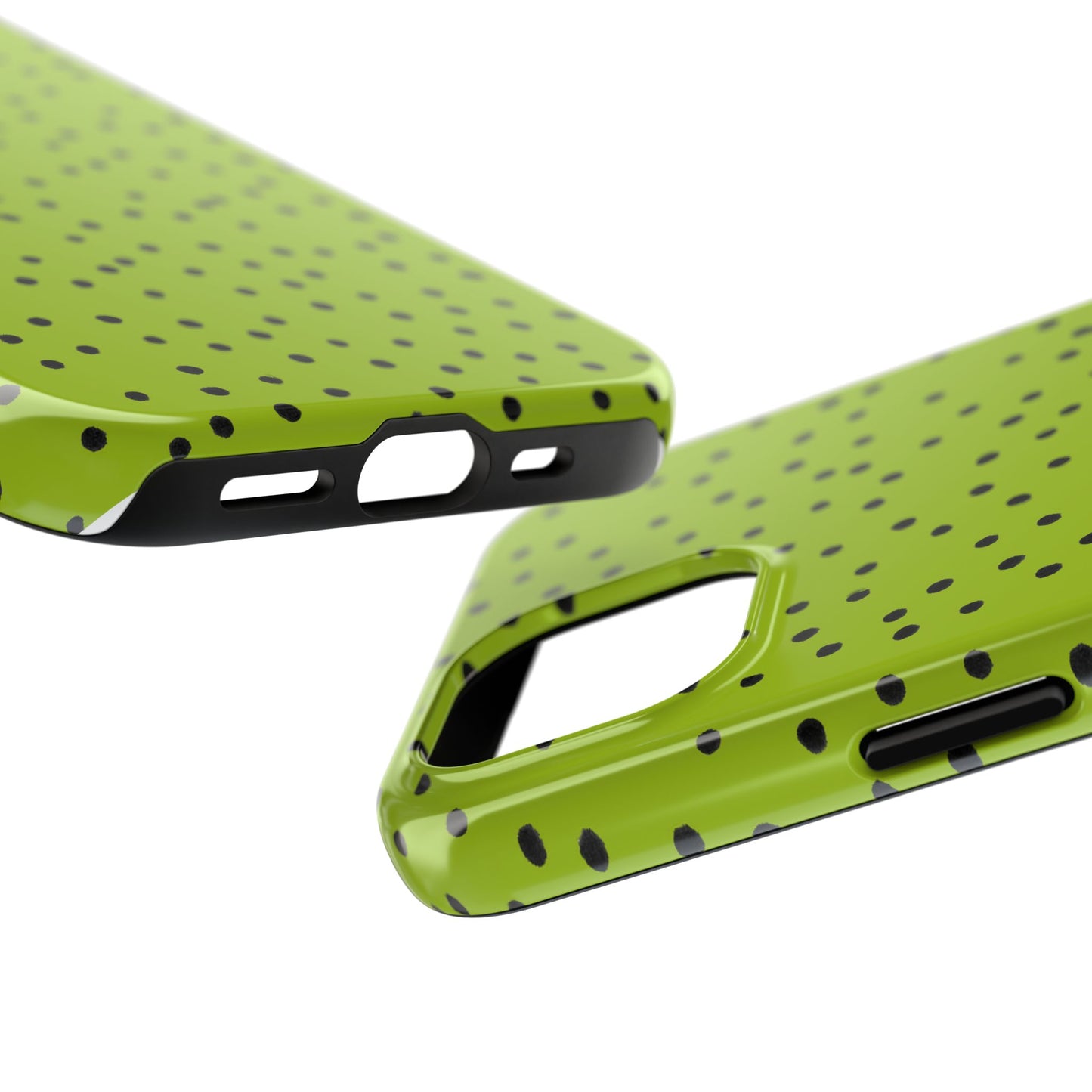 Dinky Dots Chartreuse / Black Phone Case