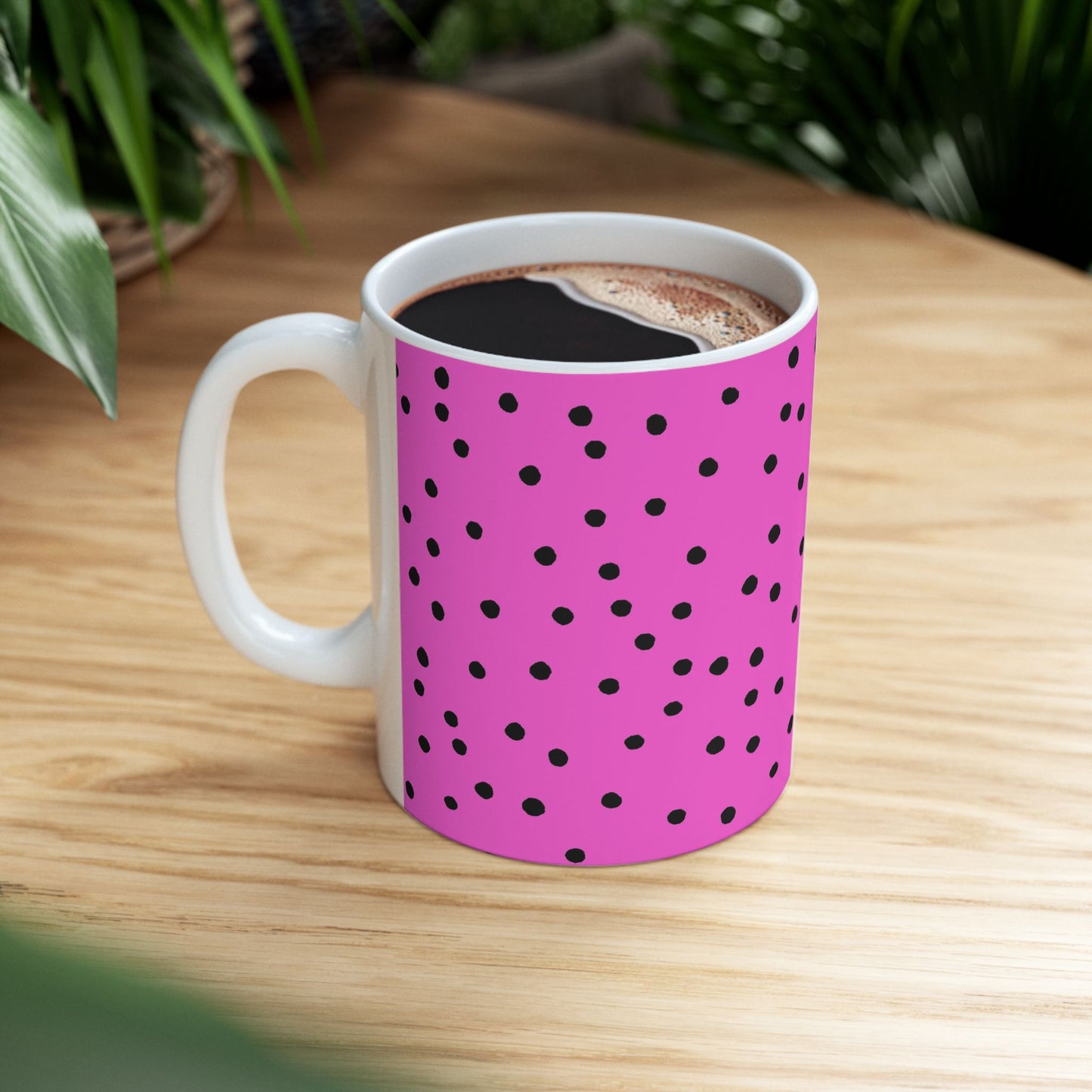 Dinky Dots Cerise / Black Cup