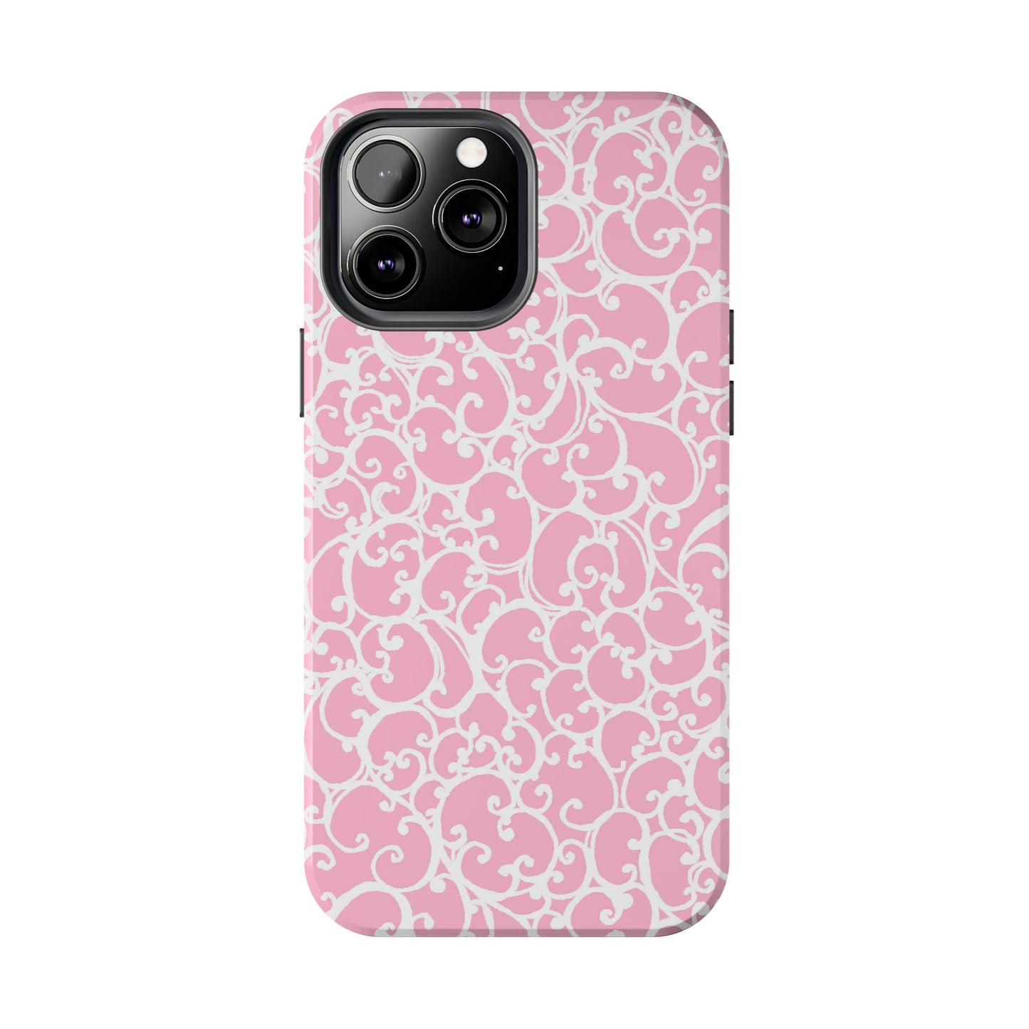 Scrollie Pink / White Phone Case