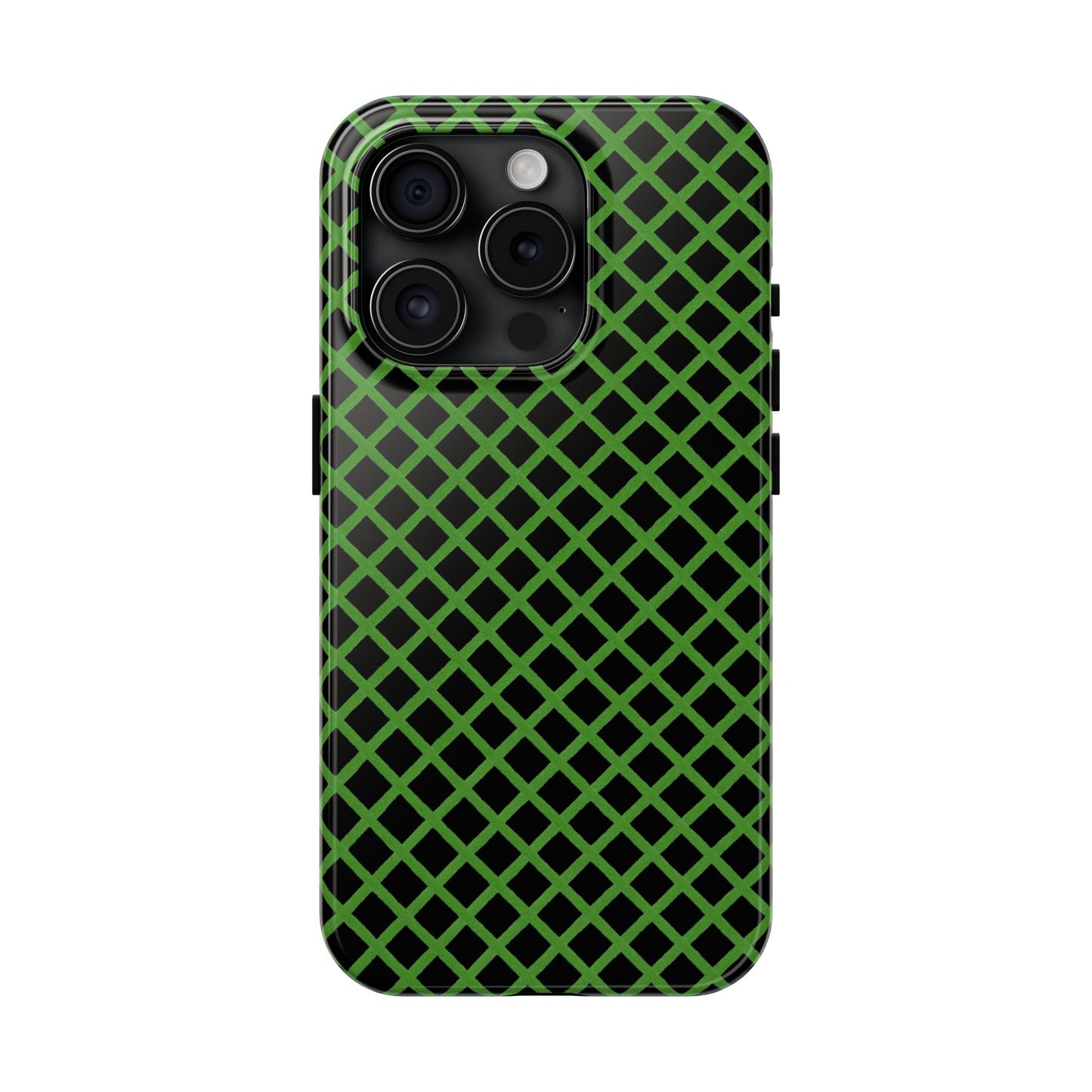 Trellis Green / Black Phone Case