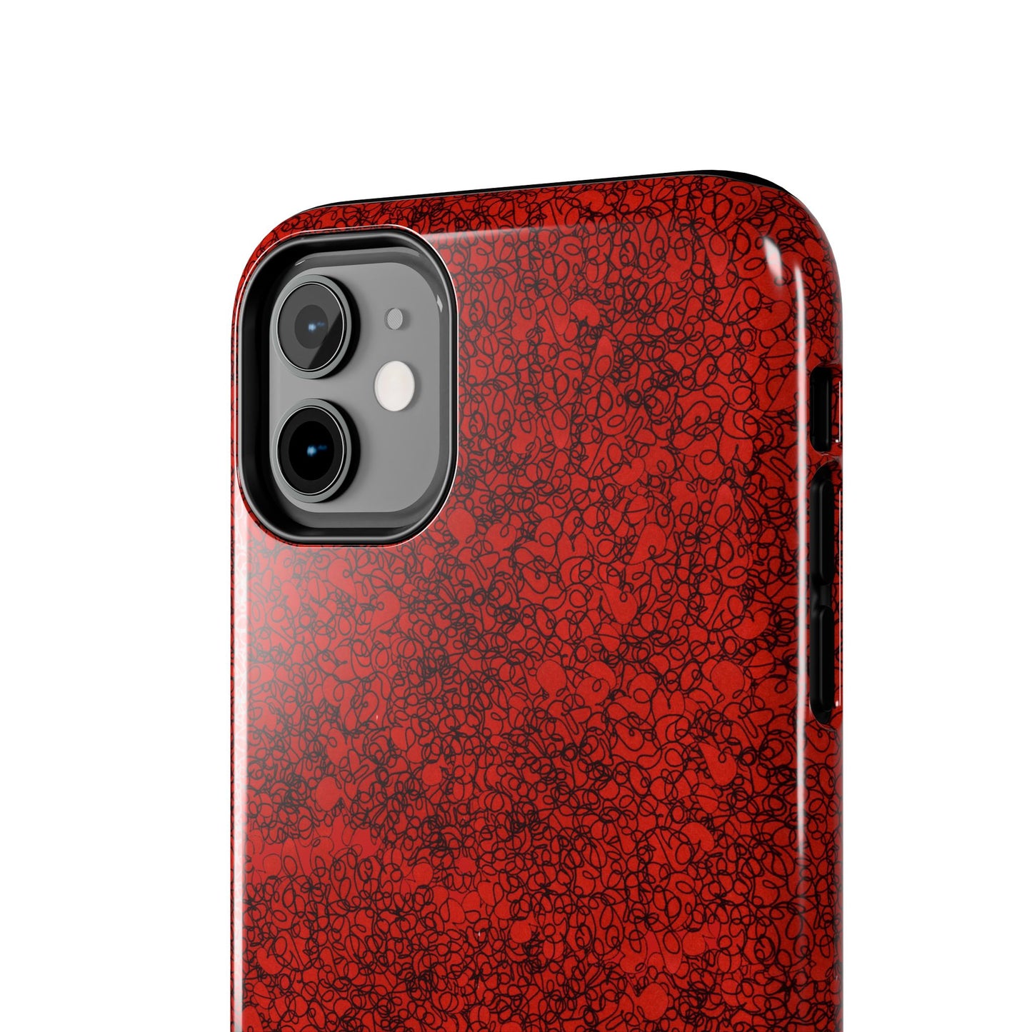 Scribble Red / Black Phone Case