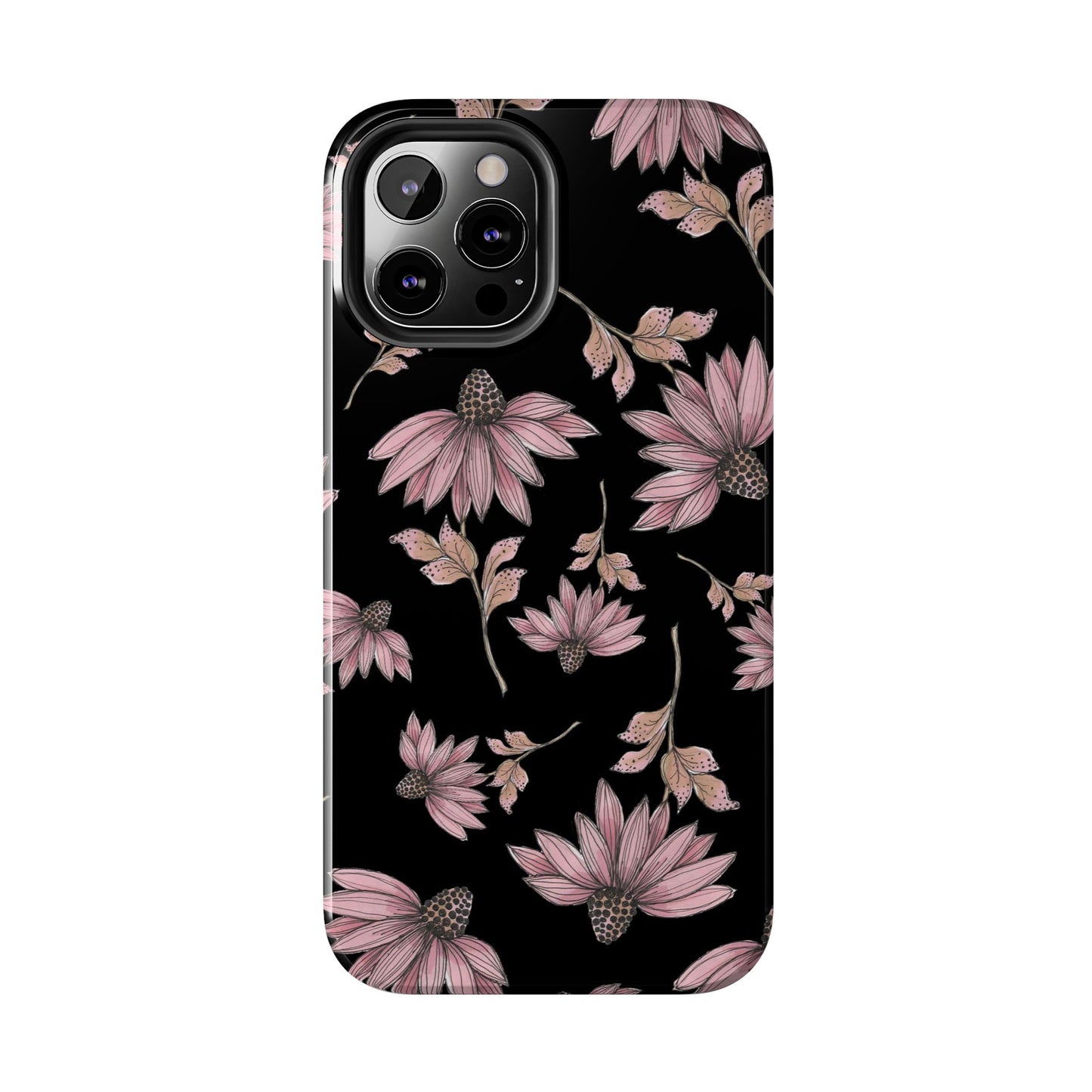 Wild Cone Flowers Black Phone Case