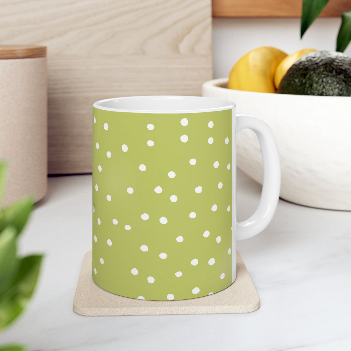 Dinky Dots Light Green / White Cup