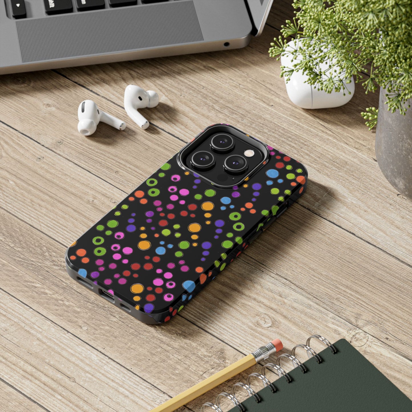 Dog Dots Black / Multi Phone Case