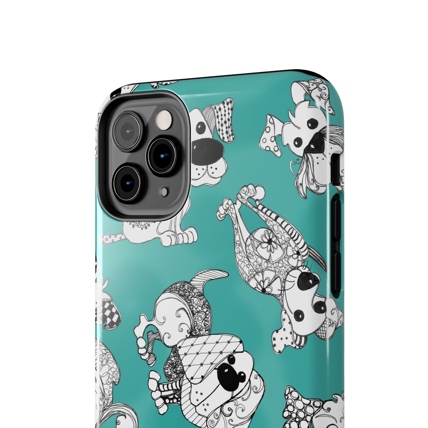 Doodle Dogs Turquoise Phone Case