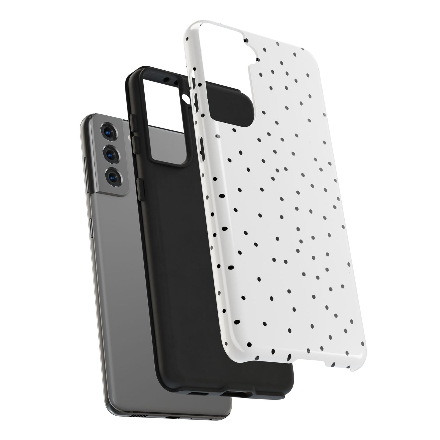 Space Dots White / Black Phone Case