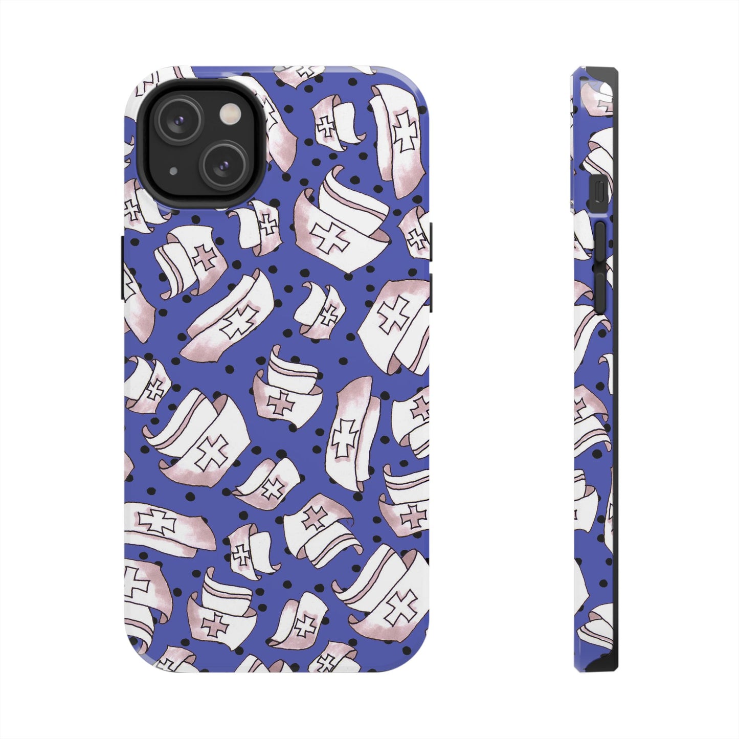 Med Hats Blue / Black Phone Case