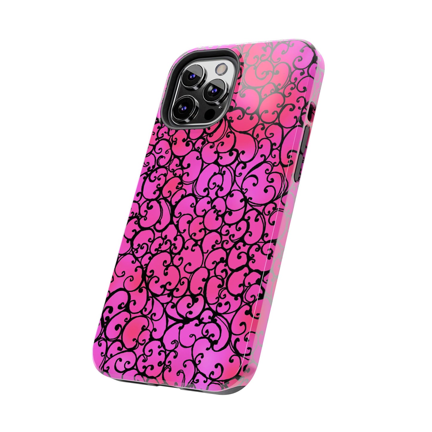 Scrollie Cerise / Black Phone Case