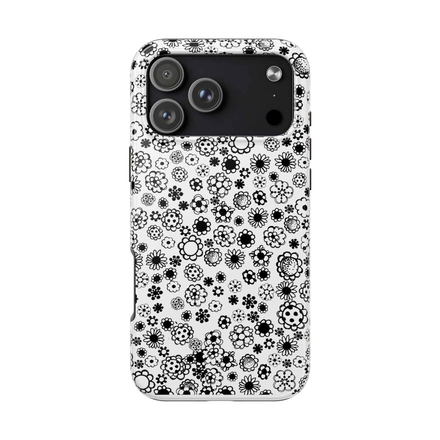 Posie Dots White / Black Phone Case