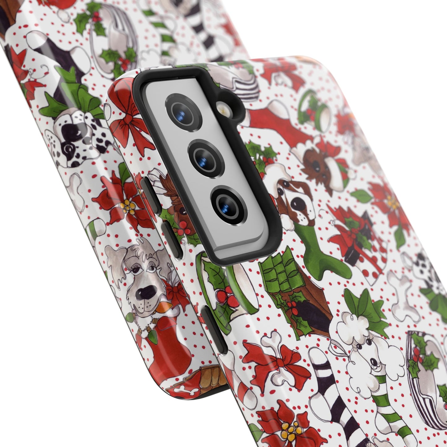 Holiday Fun Toss White / Red Phone Case