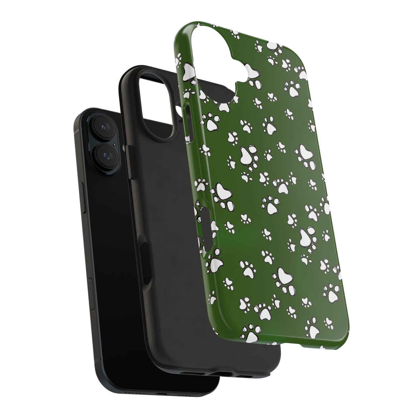 Paw Flakes Green Phone Case