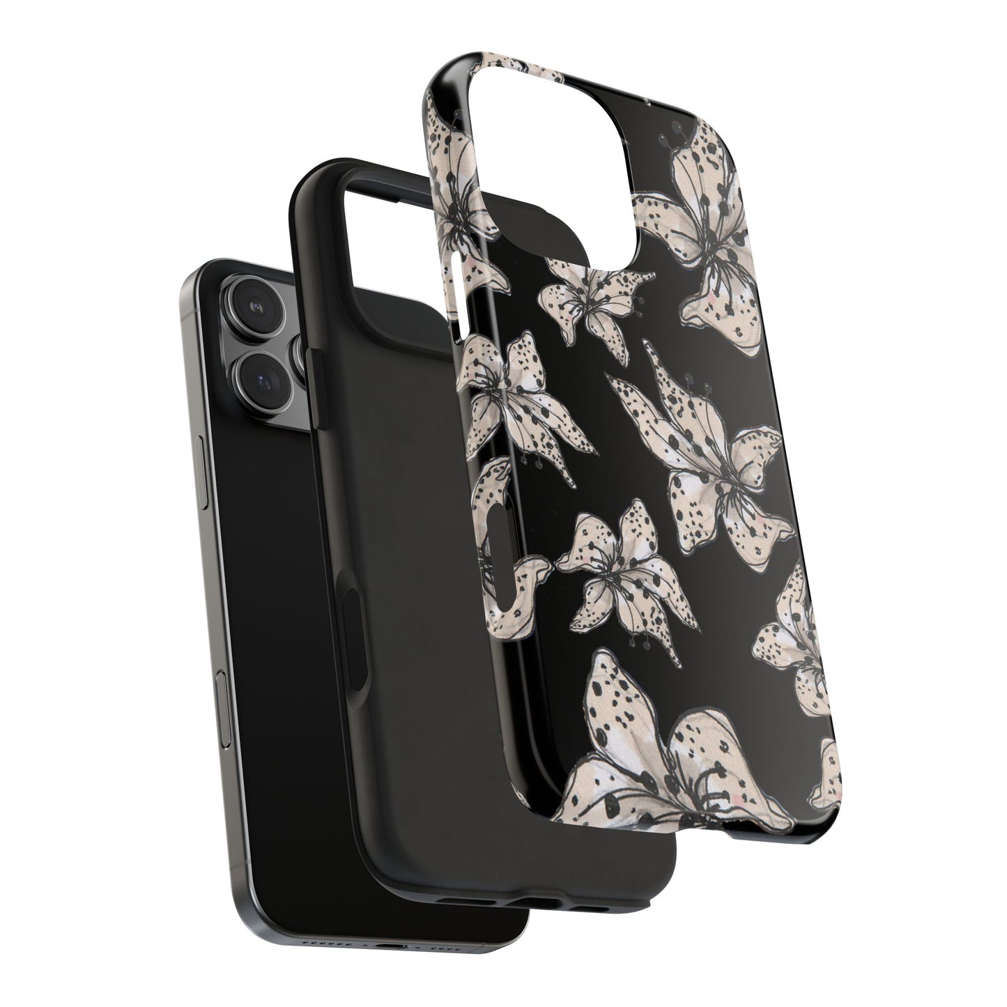 Spotted Lilies Black Phone Case