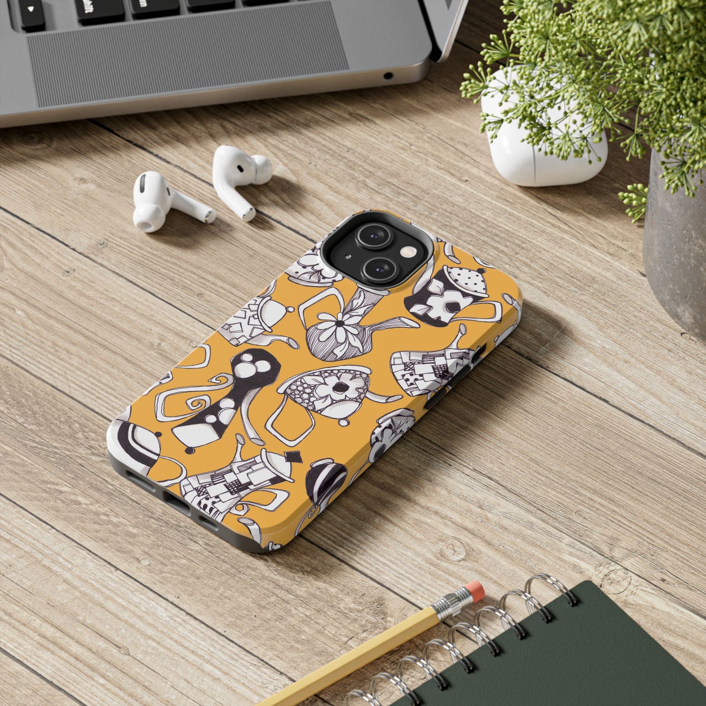 Fancy Pots Yellow Phone Case