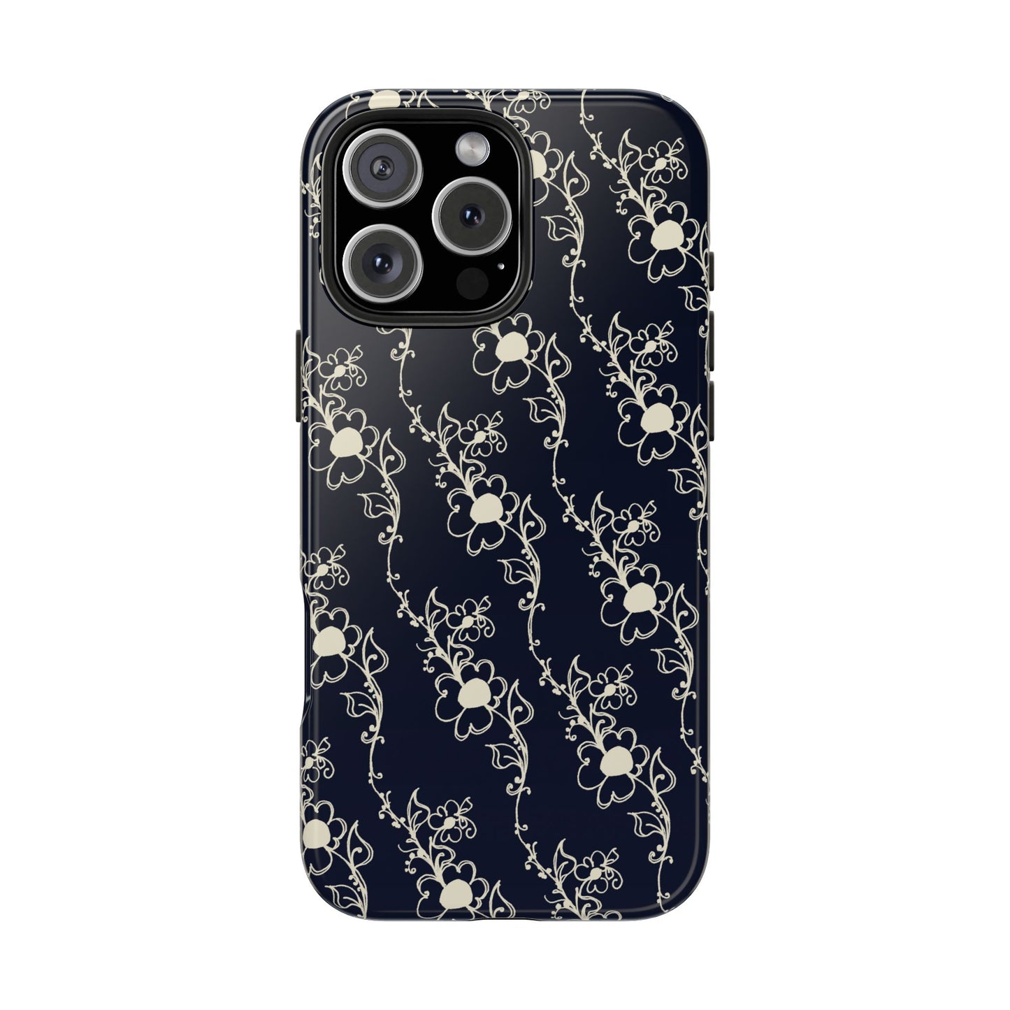 Diagonal Daisies Black / Ivory Phone Case