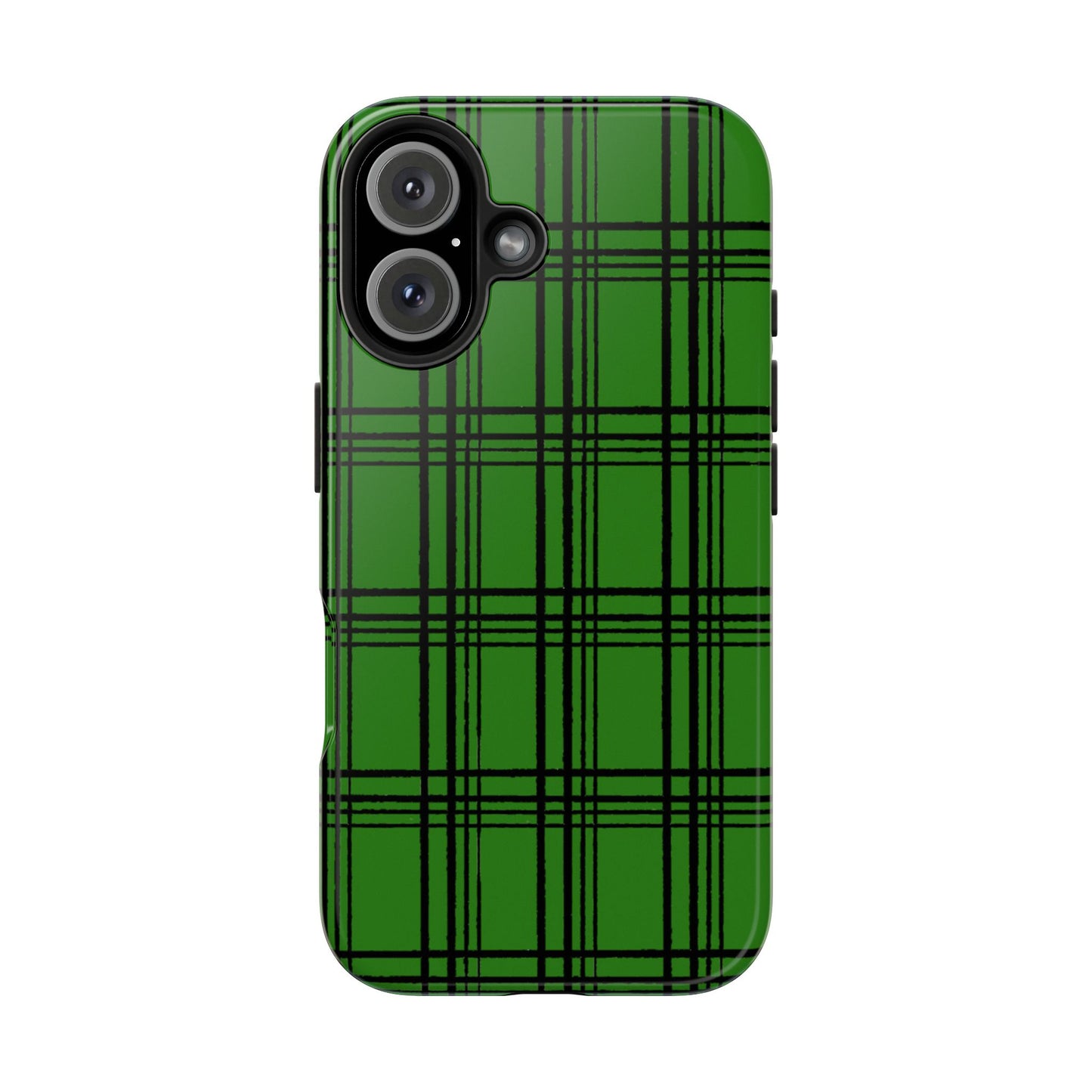 Glad Plaid Green / Black Phone Case
