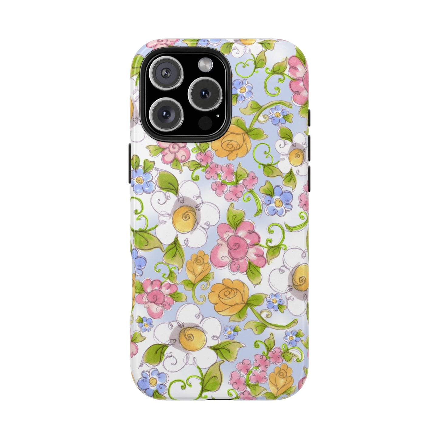 Flower Frolic Blue Phone Case