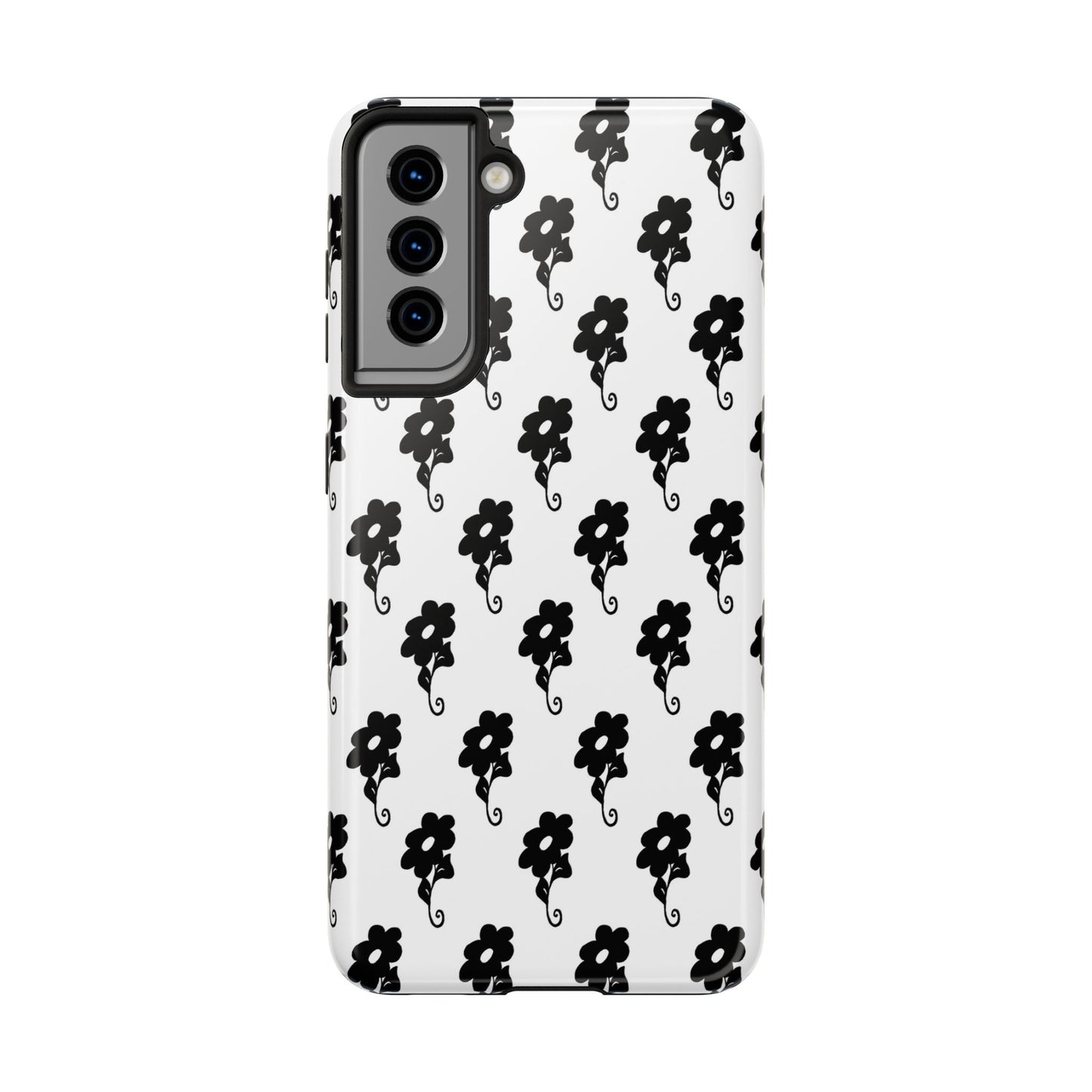 Flowers White / Black Phone Case