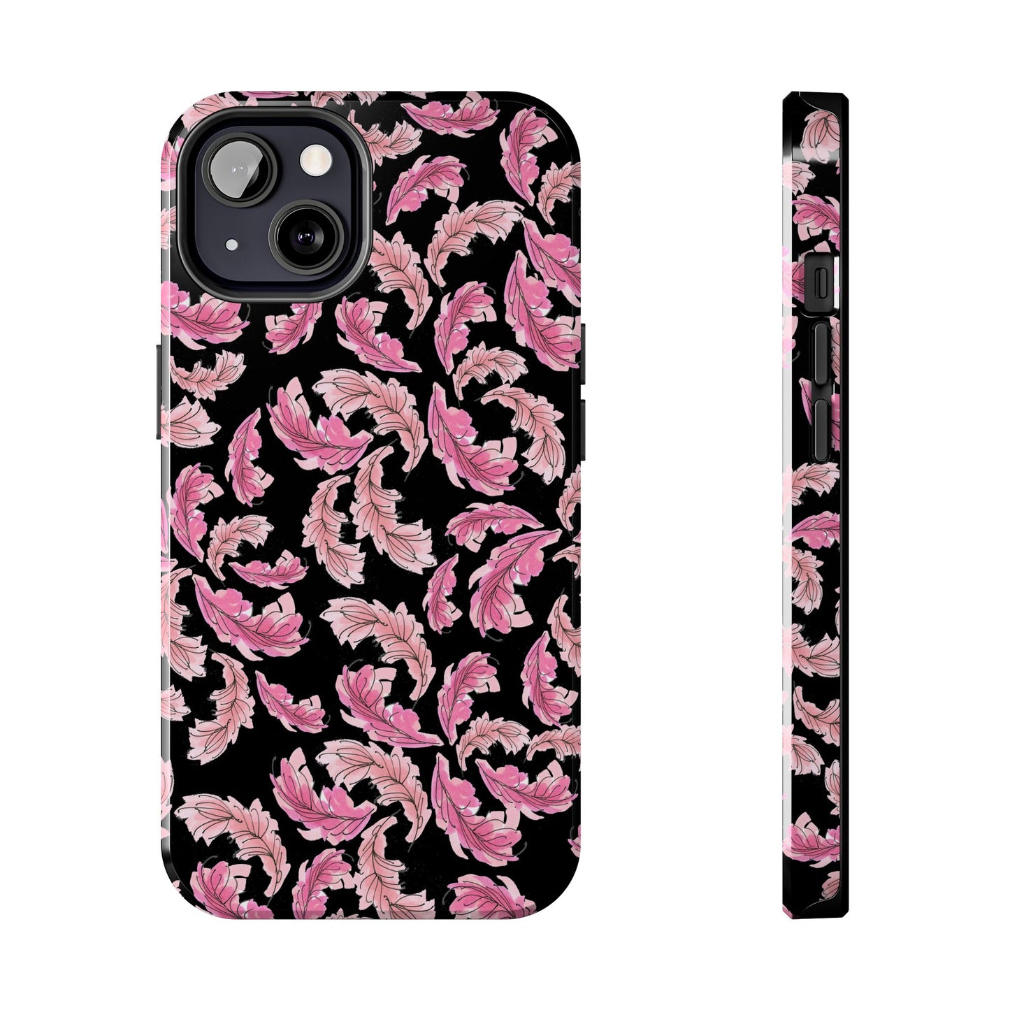Flam Feathers Black Phone Case