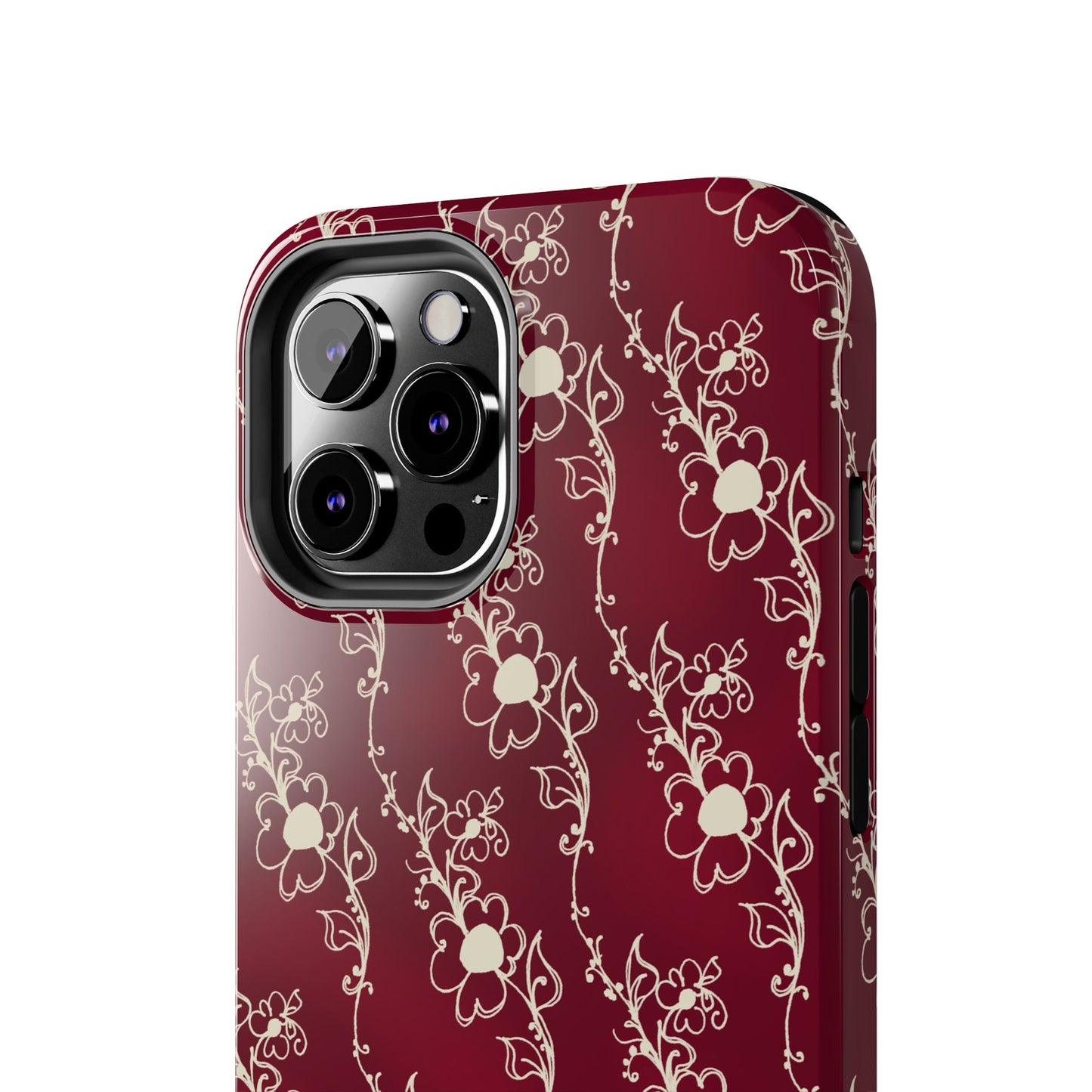 Diagonal Daisies Red / Ivory Phone Case