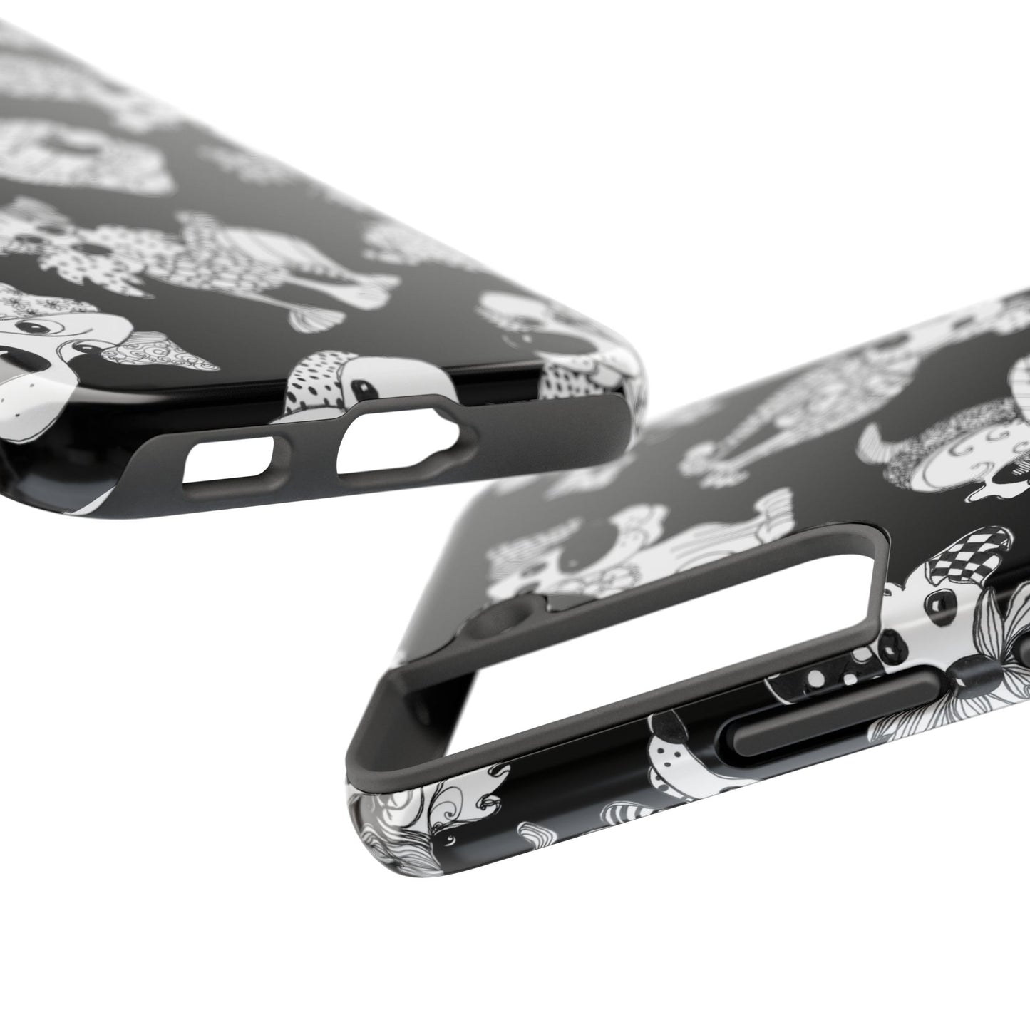 Doodle Dogs Black Phone Case