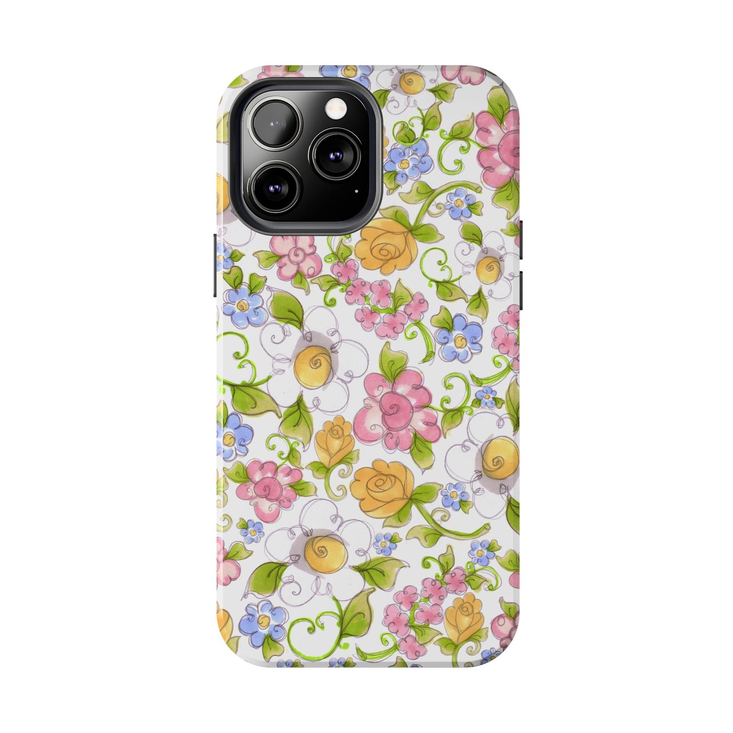 Flower Frolic White Phone Case