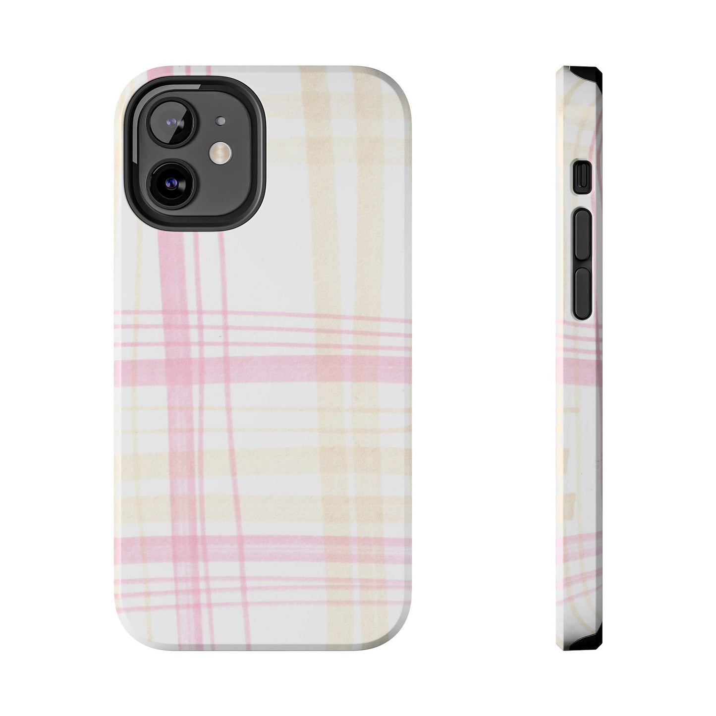 Flower Model Plaid Phone Case