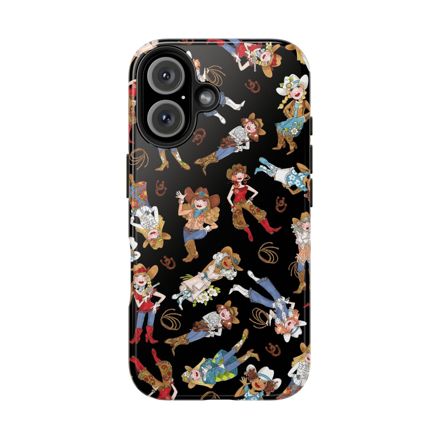 Tossed Cowgirls Black Phone Case