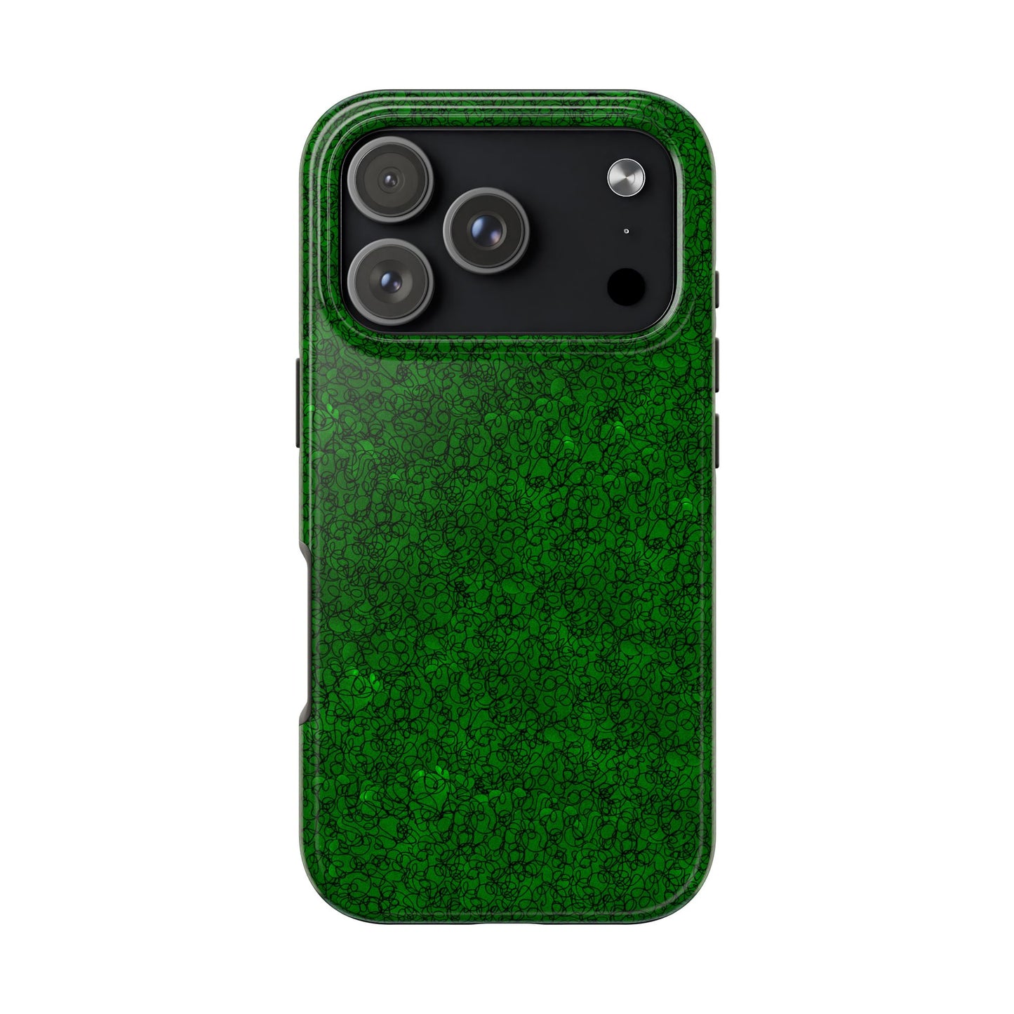 Scribble Green / Black Phone Case