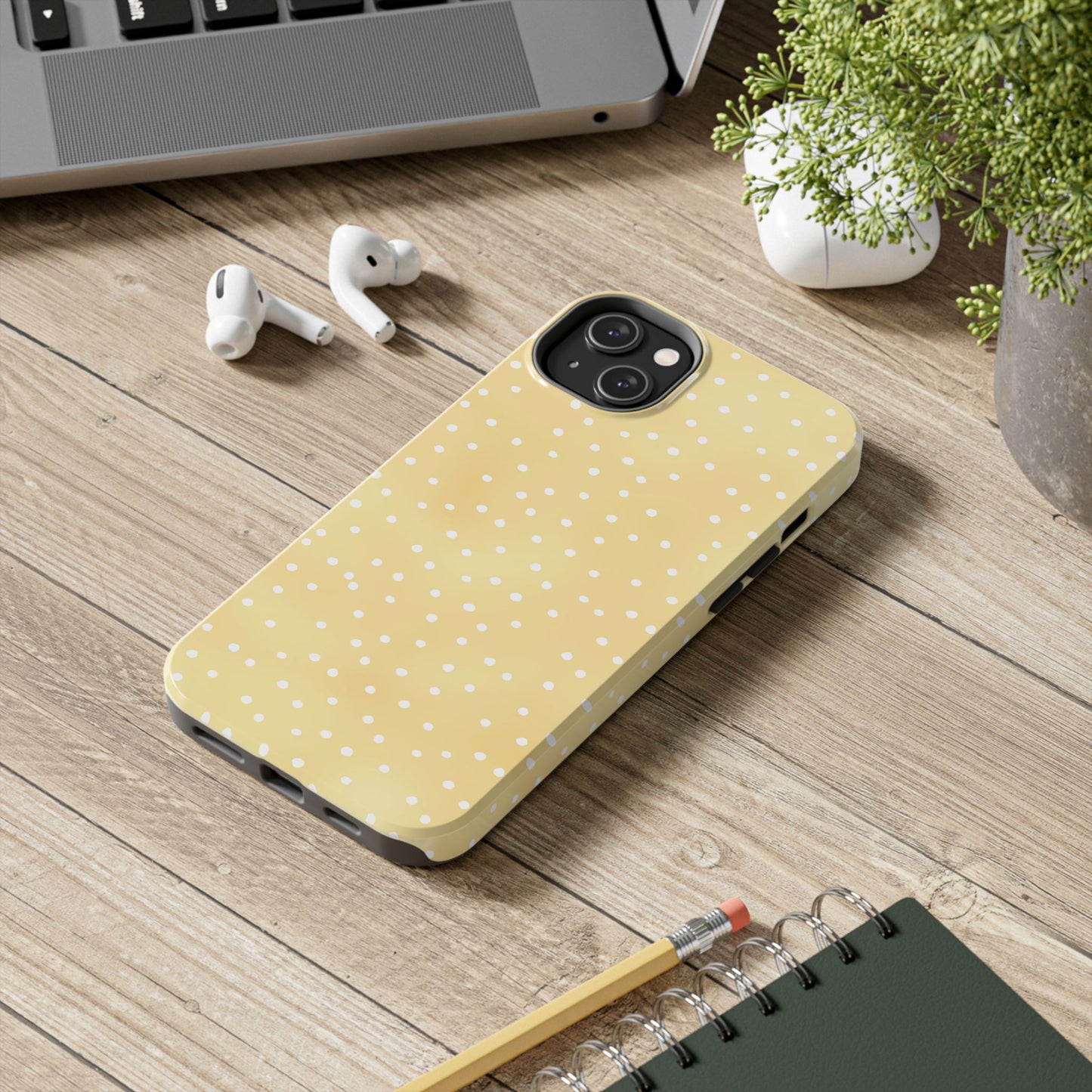 Petite Dots Sunshine / White Phone Case