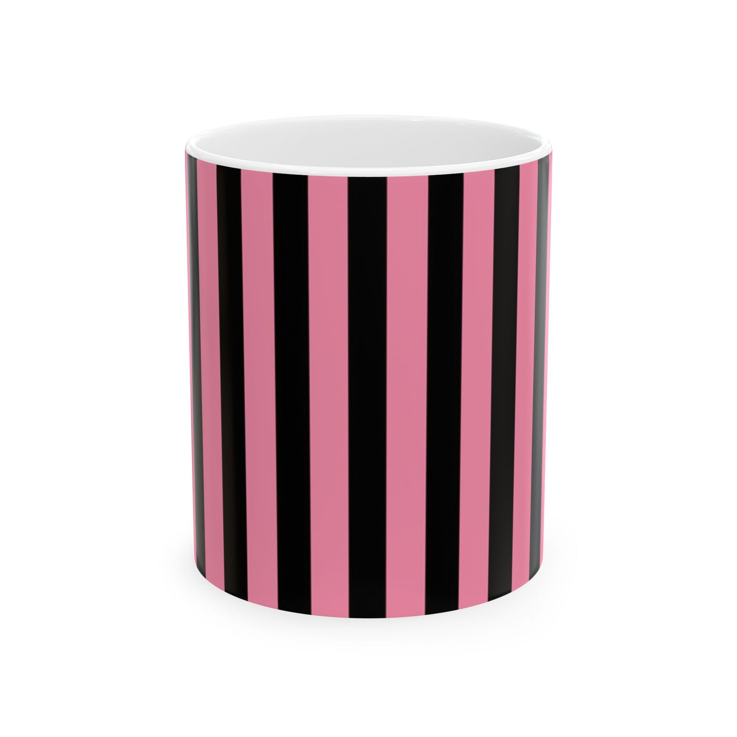 Vertical Stripe Pink / Black Cup