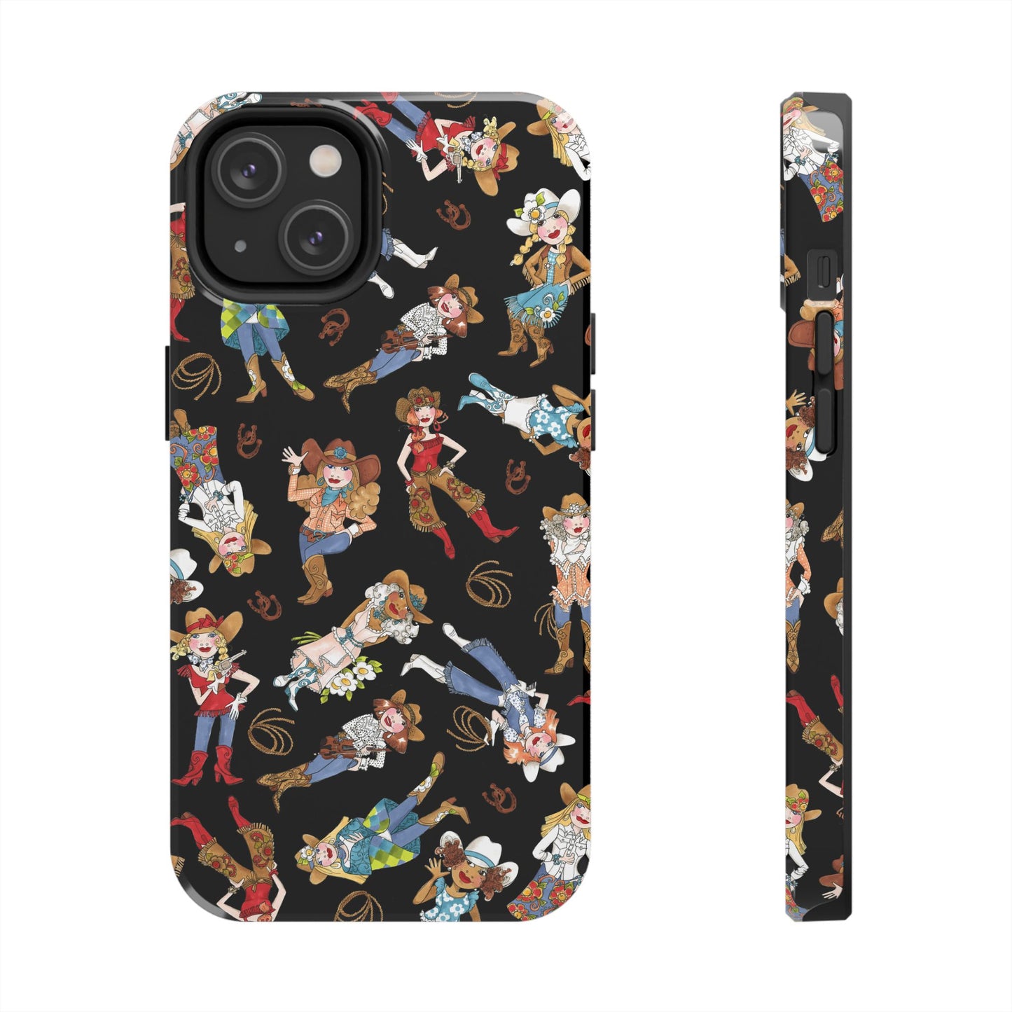 Tossed Cowgirls Black Phone Case
