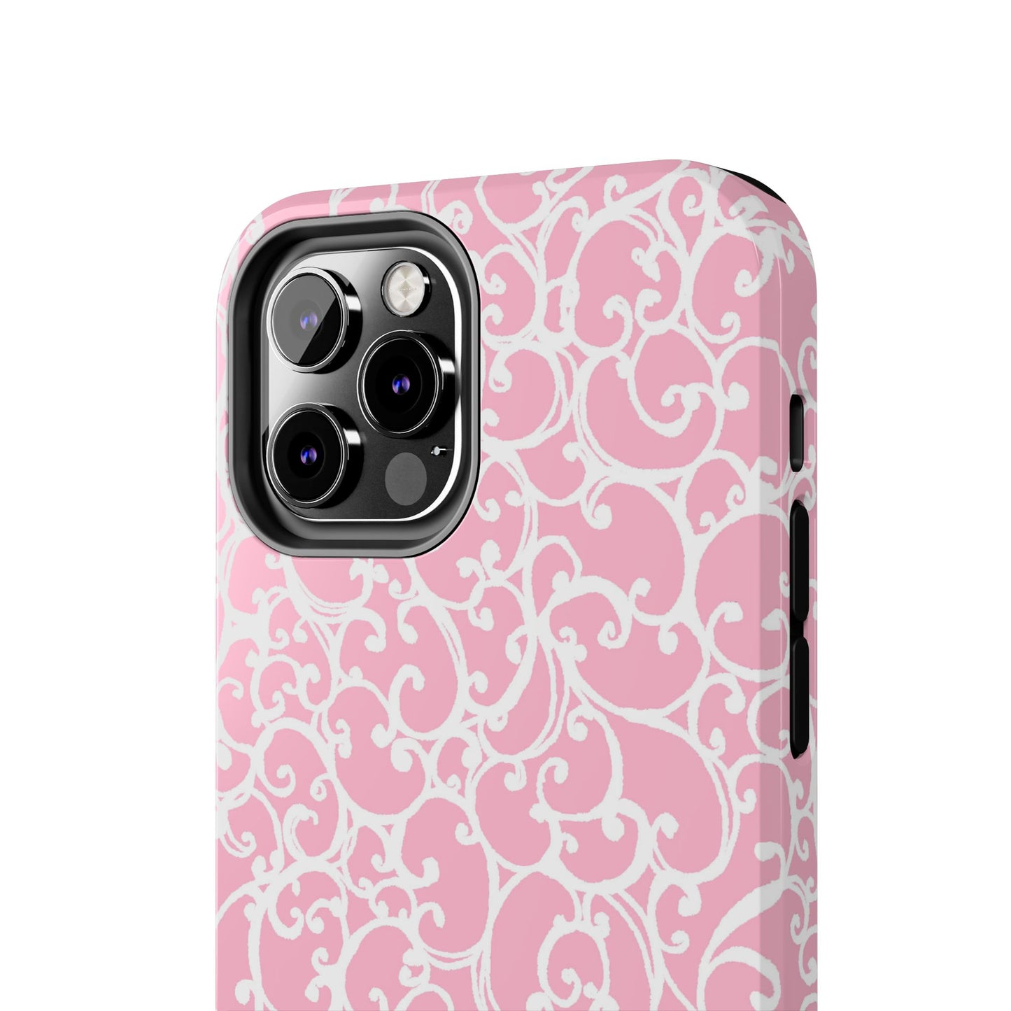 Scrollie Pink / White Phone Case