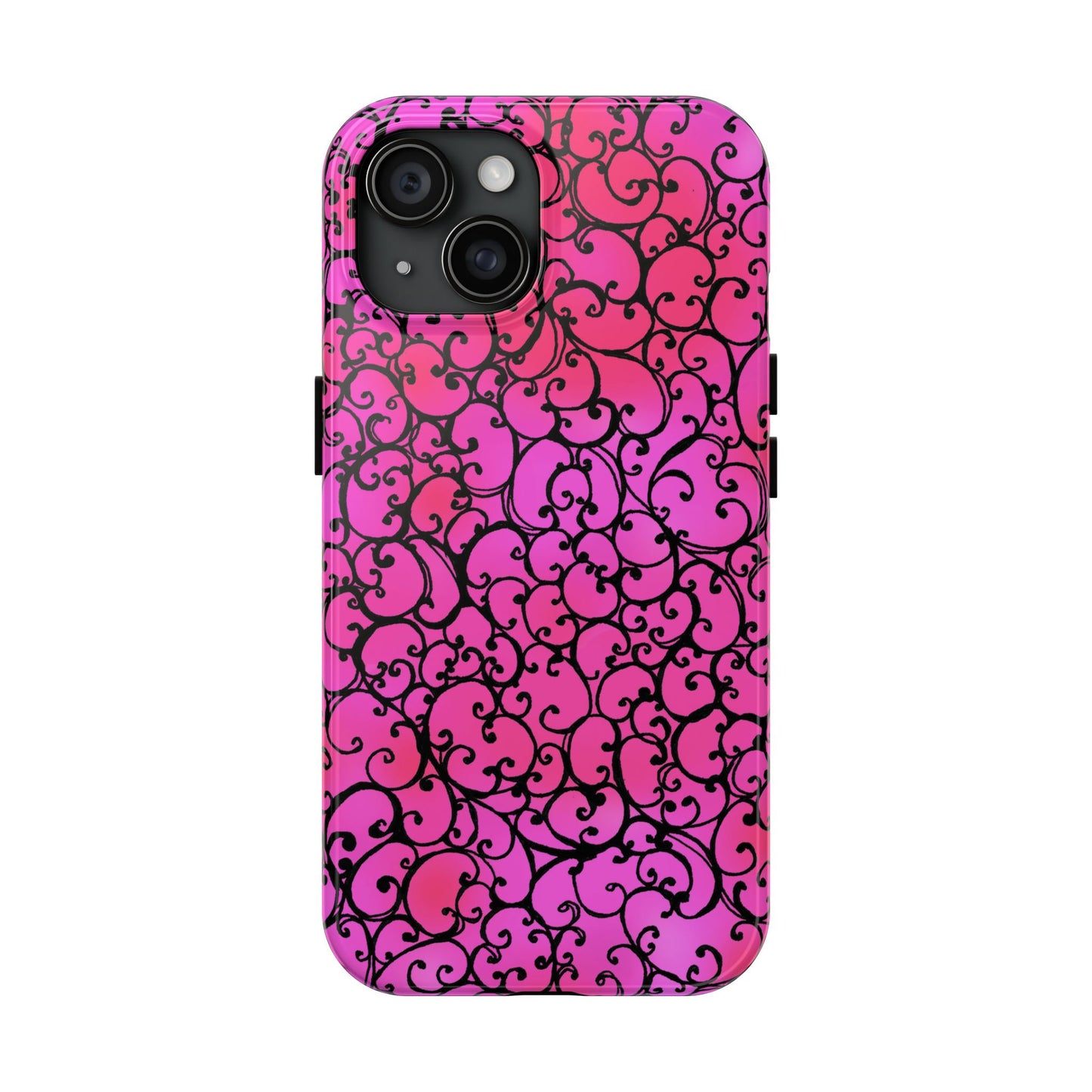 Scrollie Cerise / Black Phone Case