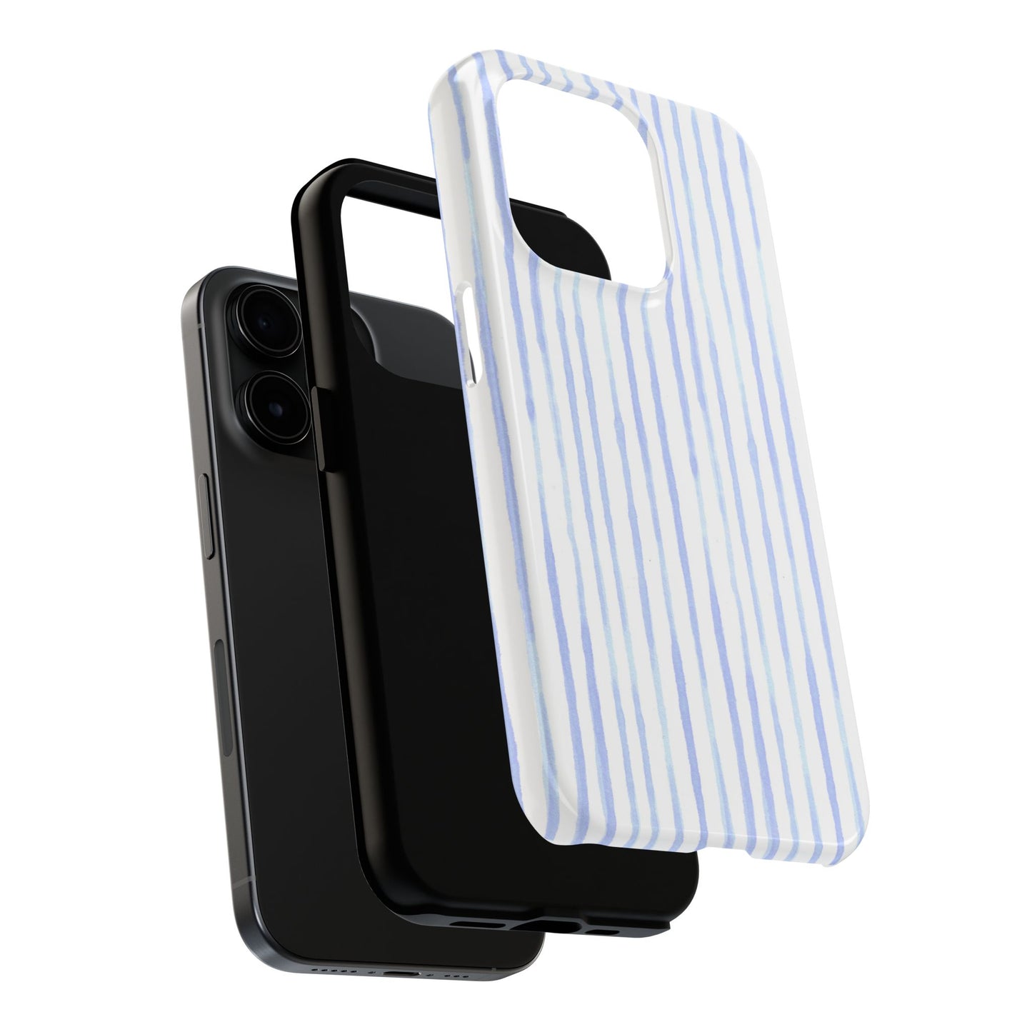 Happy Stripe White / Blue Phone Case
