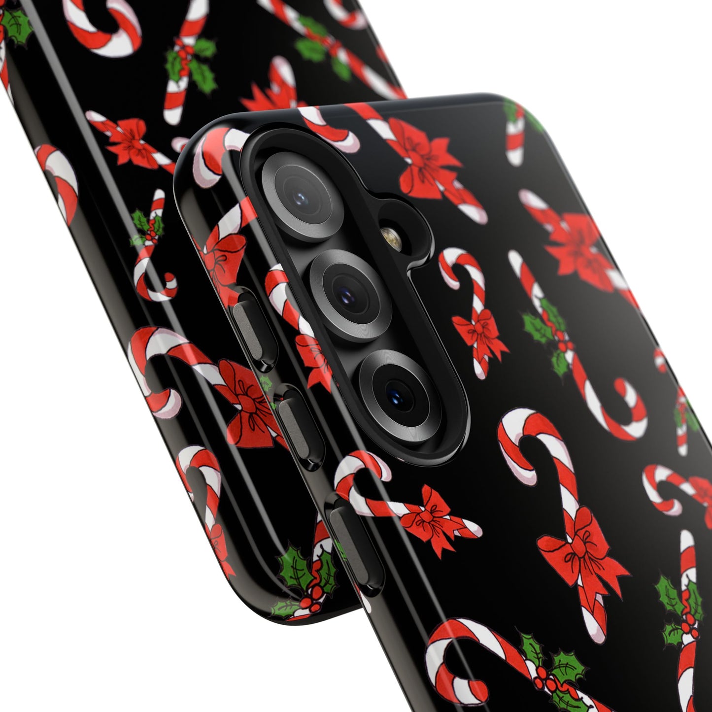 Candy Cane Crowd Black Phone Case