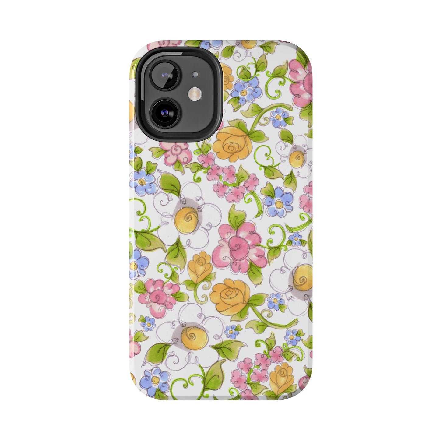 Flower Frolic White Phone Case