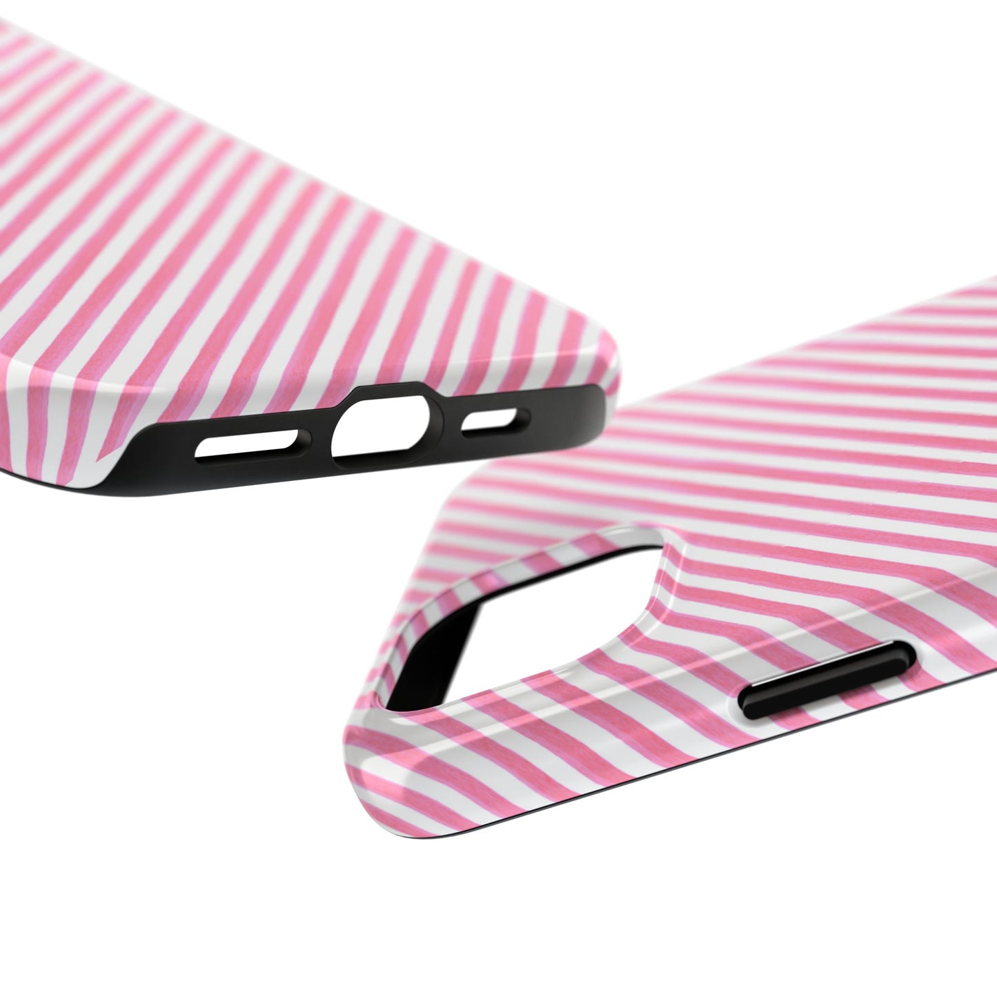 Bias Stripe Pink / White Phone Case