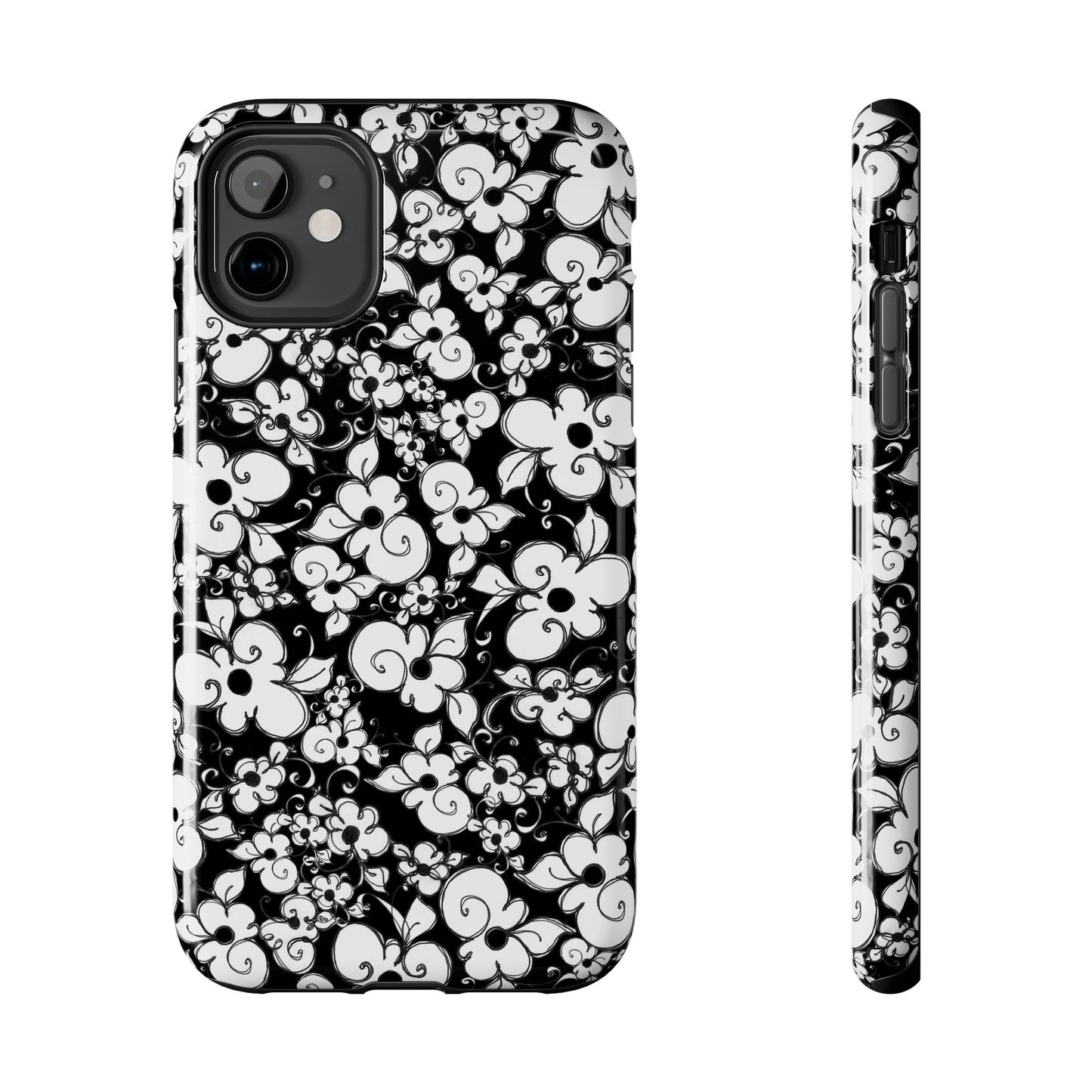 Dog Daisies Black Phone Case