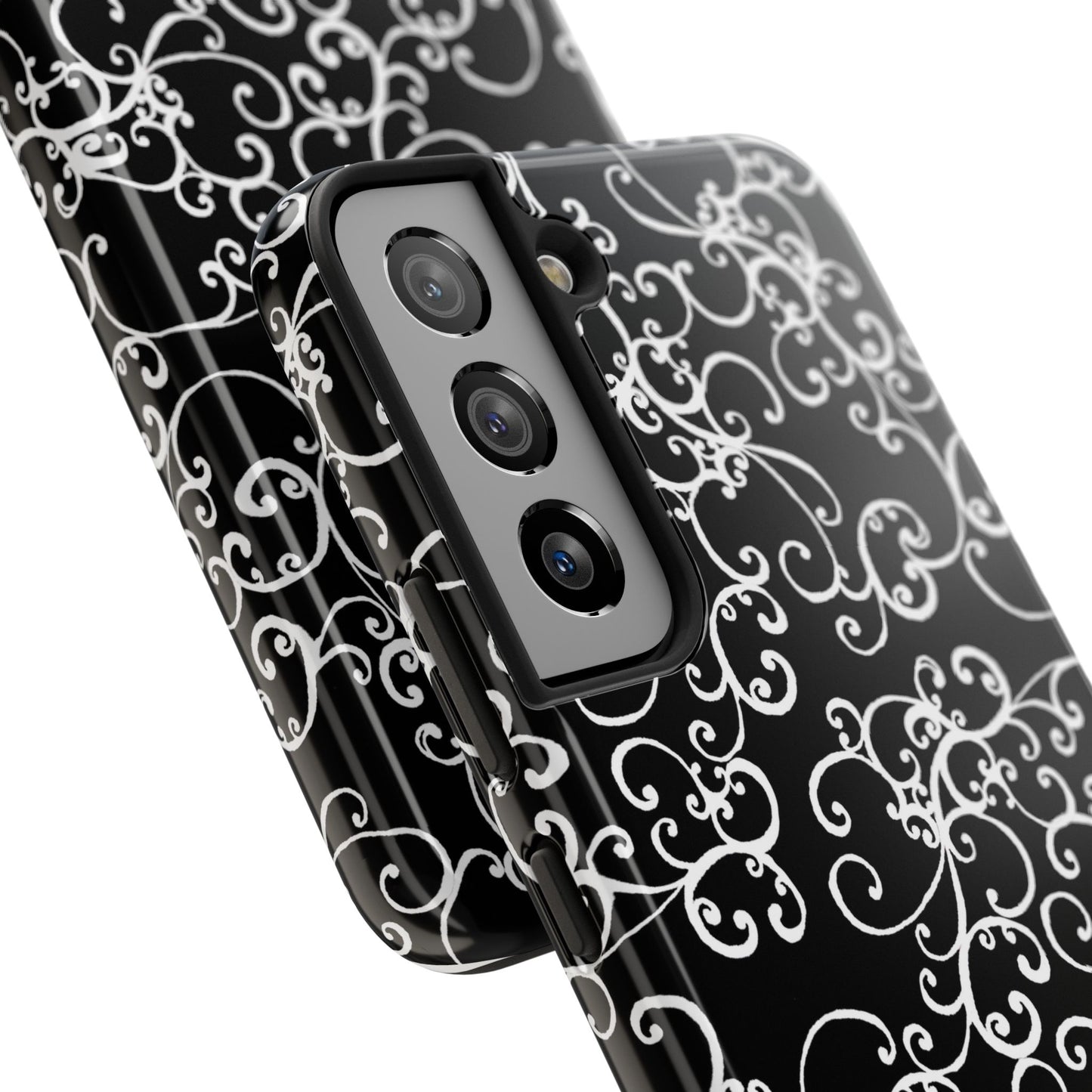 Elegant Scroll Black / White Phone Case