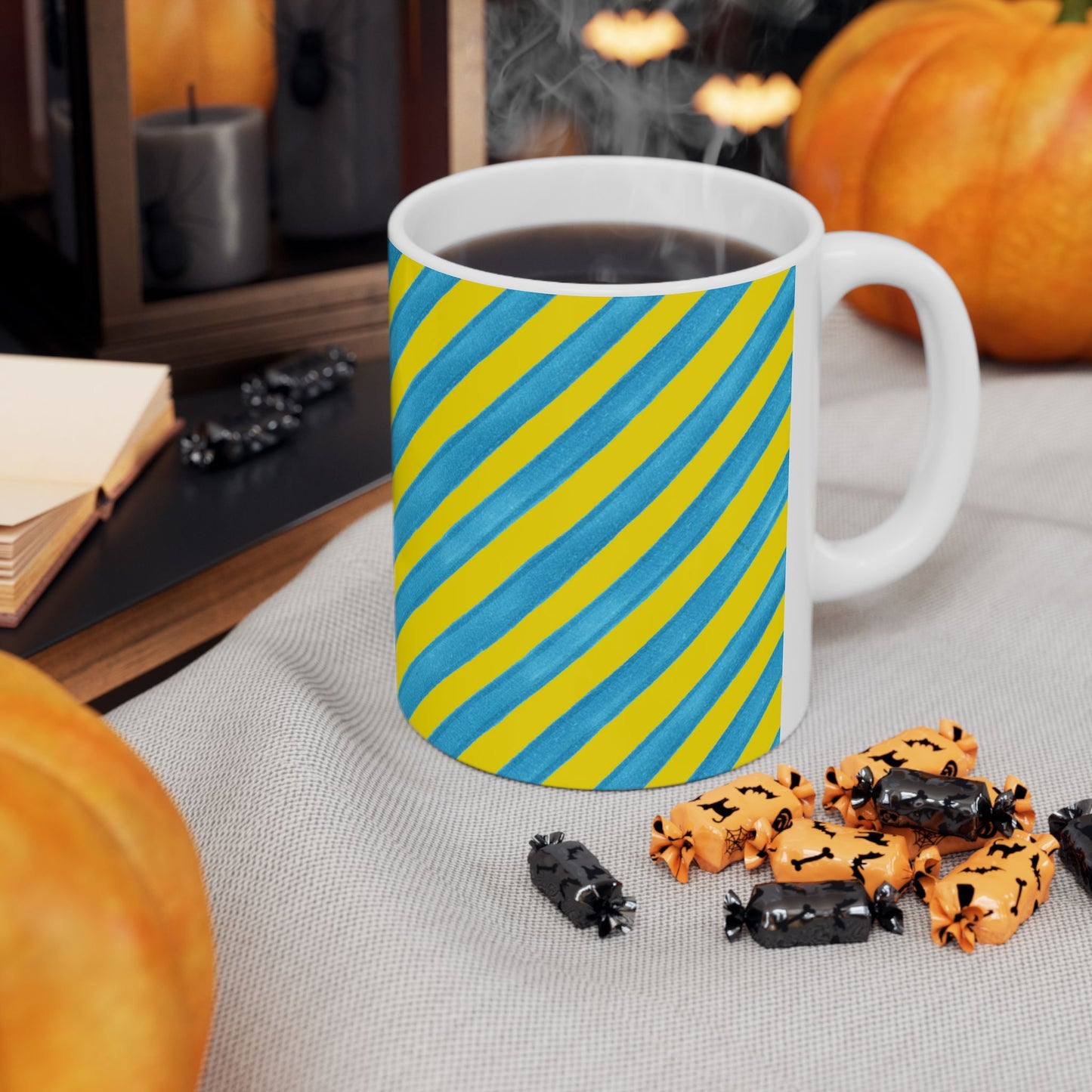 Bias Stripe Turquoise / Yellow Cup