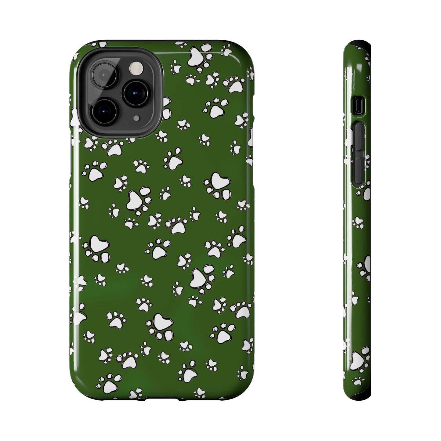 Paw Flakes Green Phone Case