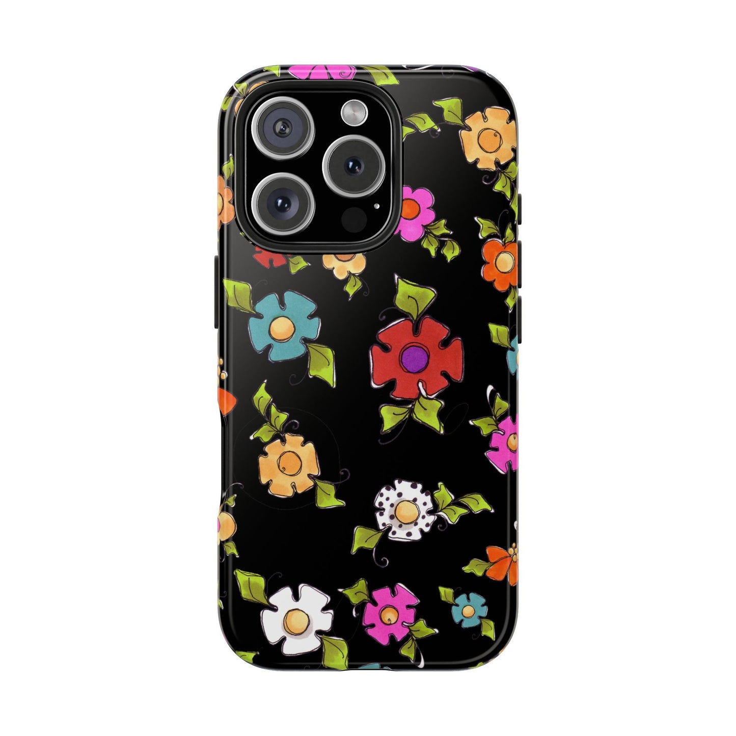 Dog Blooms Black Phone Case