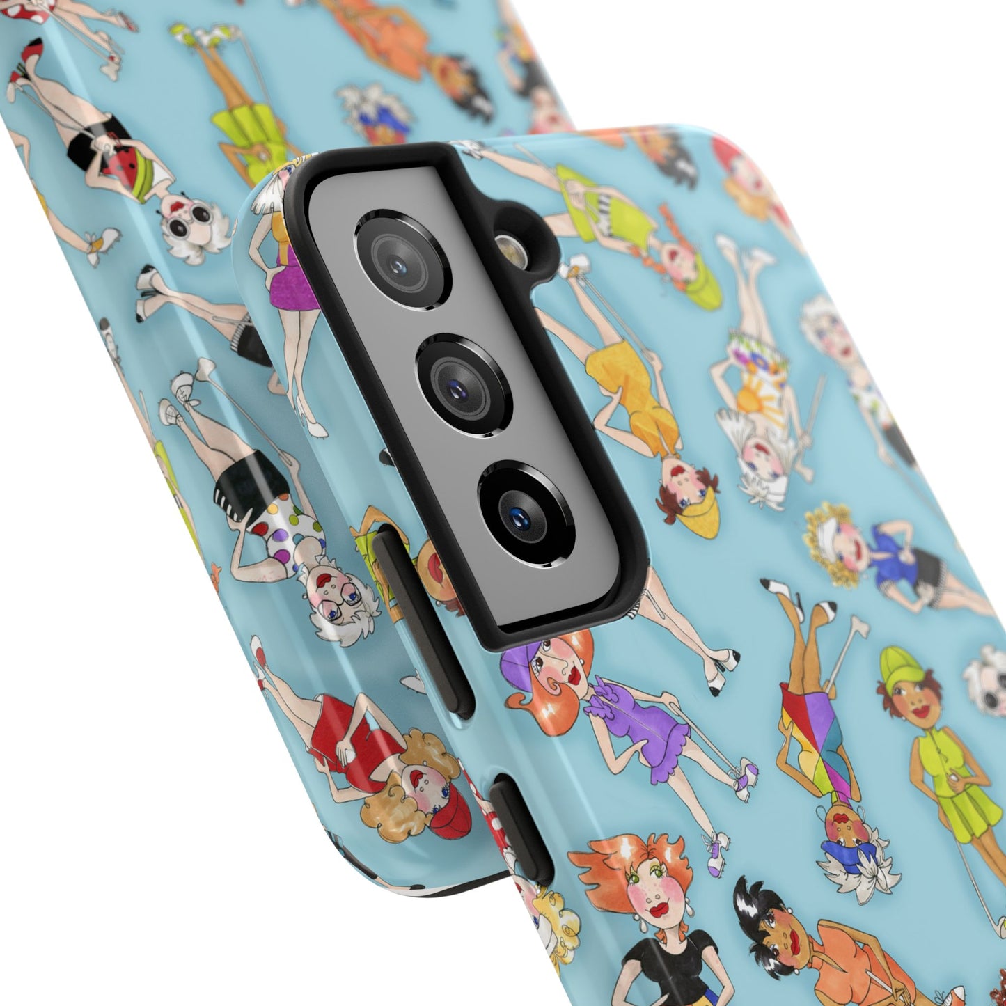 Tossed Golfer Girls Turquoise Phone Case